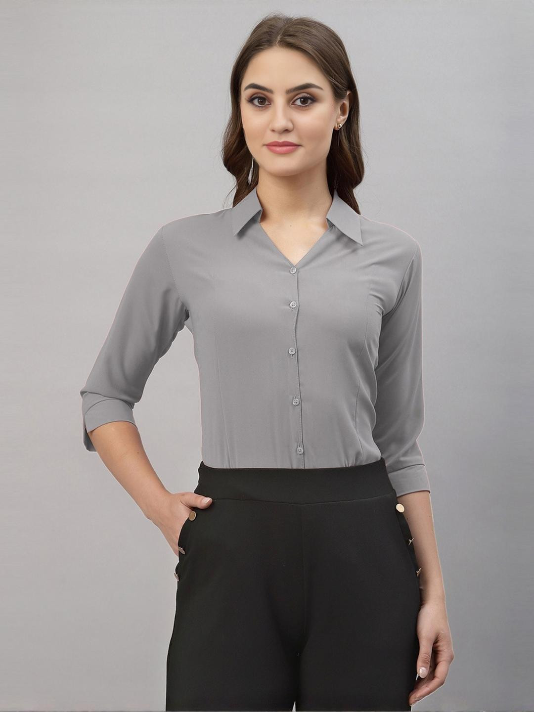 Ethic Glance Women Grey Shirts