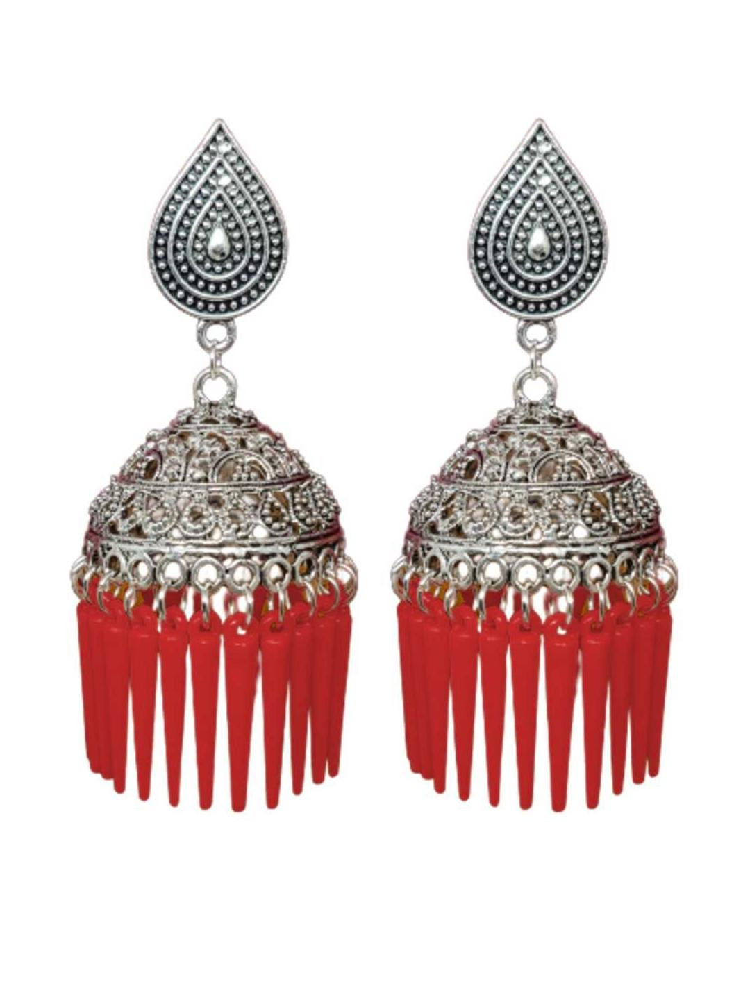 Weariton Women Red Jhumkas Earrings