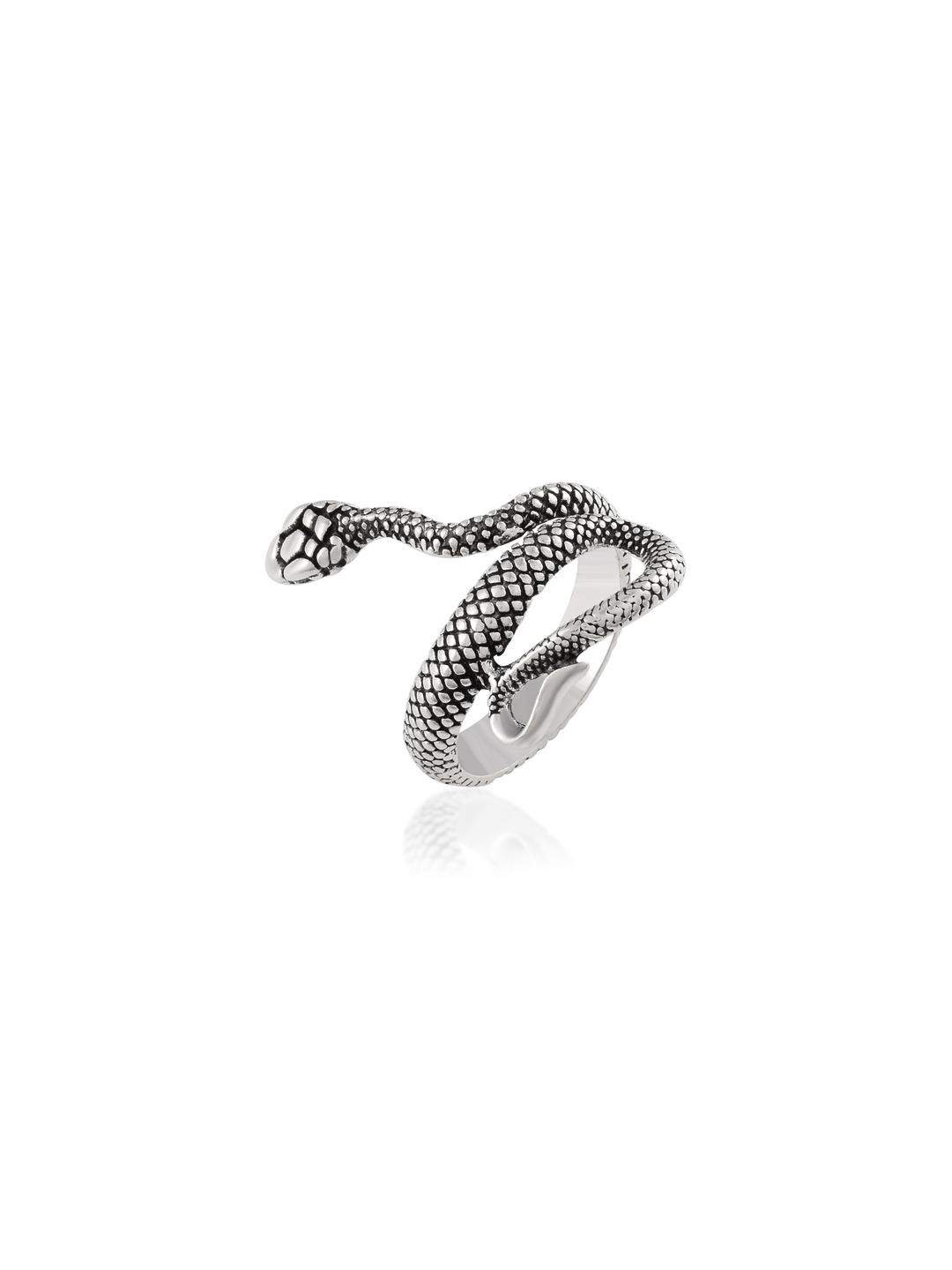 MEMOIR Silver Plated Snake Designed Ring