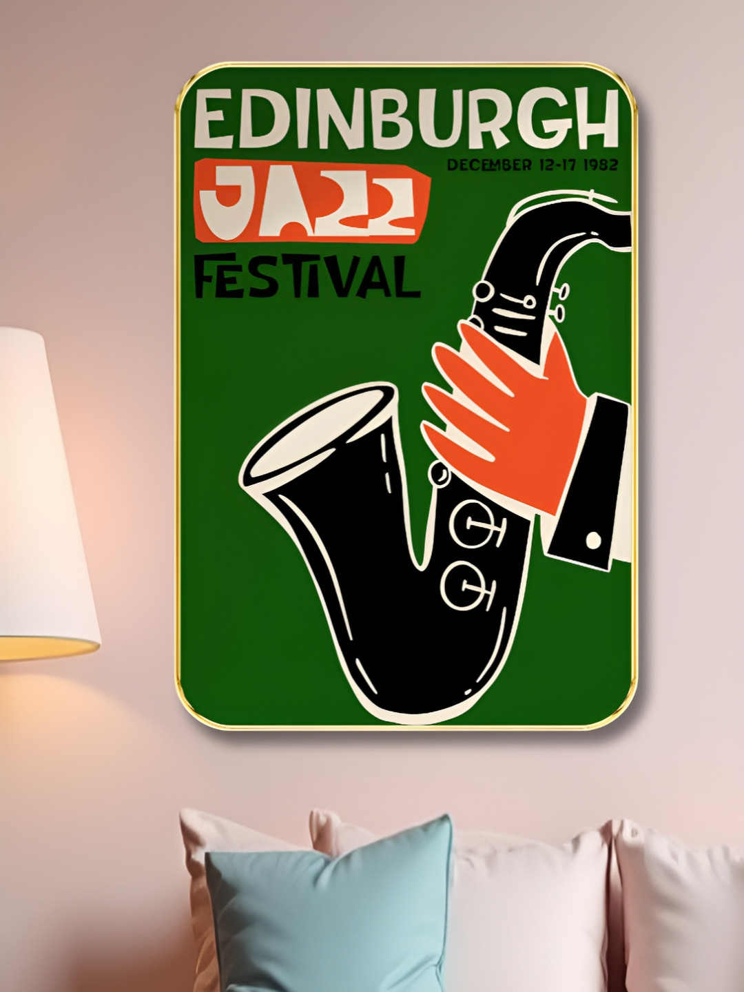 Livin'luxe Green & Black Edinburgh Jazz Printed Wall Art