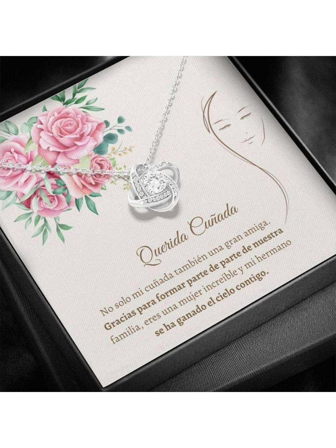 Sterling Silver Sister-in-Law Necklace  Sweet Cuada Gift  Latina Spanish Jewelry for Women