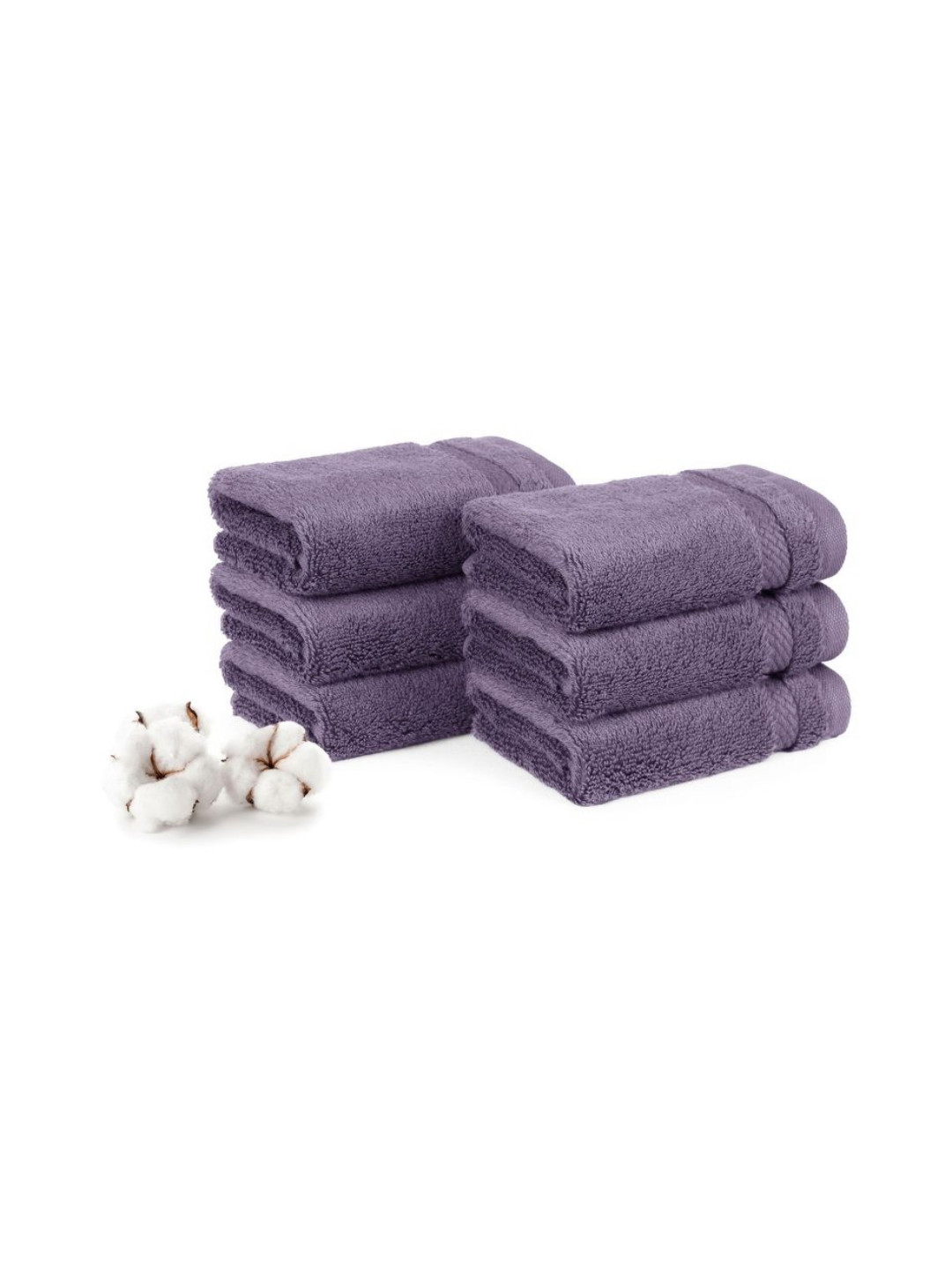 MYTRIDENT Finesse Purple 6Pcs Pure Cotton 625 GSM Face Towels