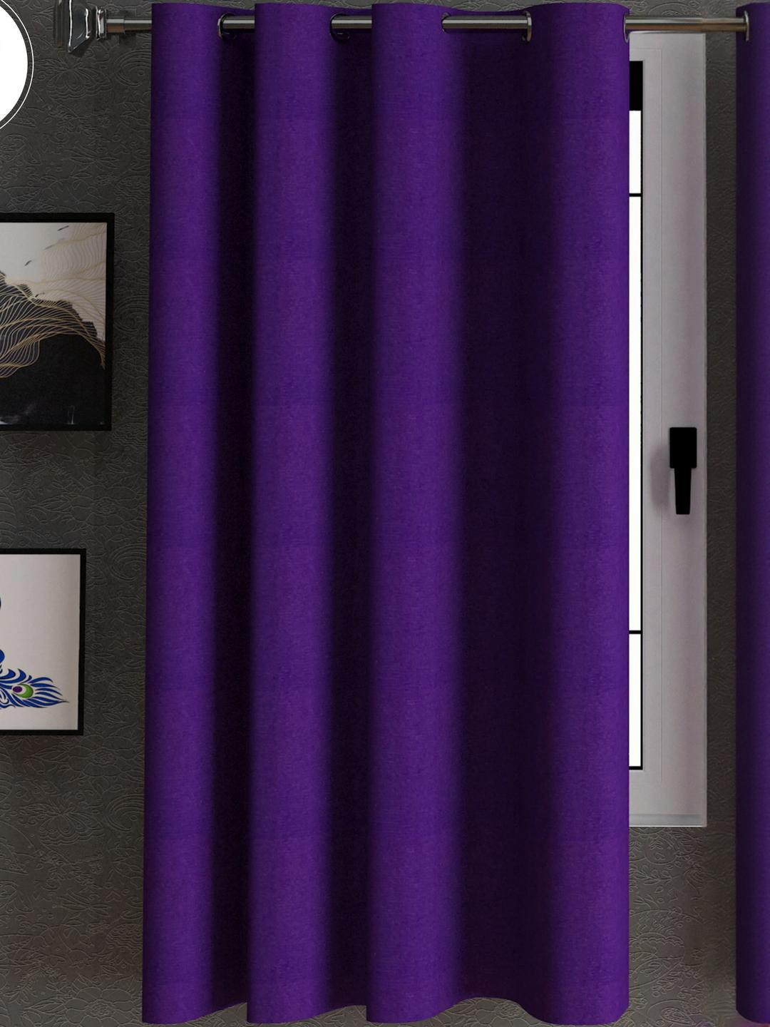 Lunar Days Unisex Set Of 1 Purple Ripple Fold Regular Window Curtain