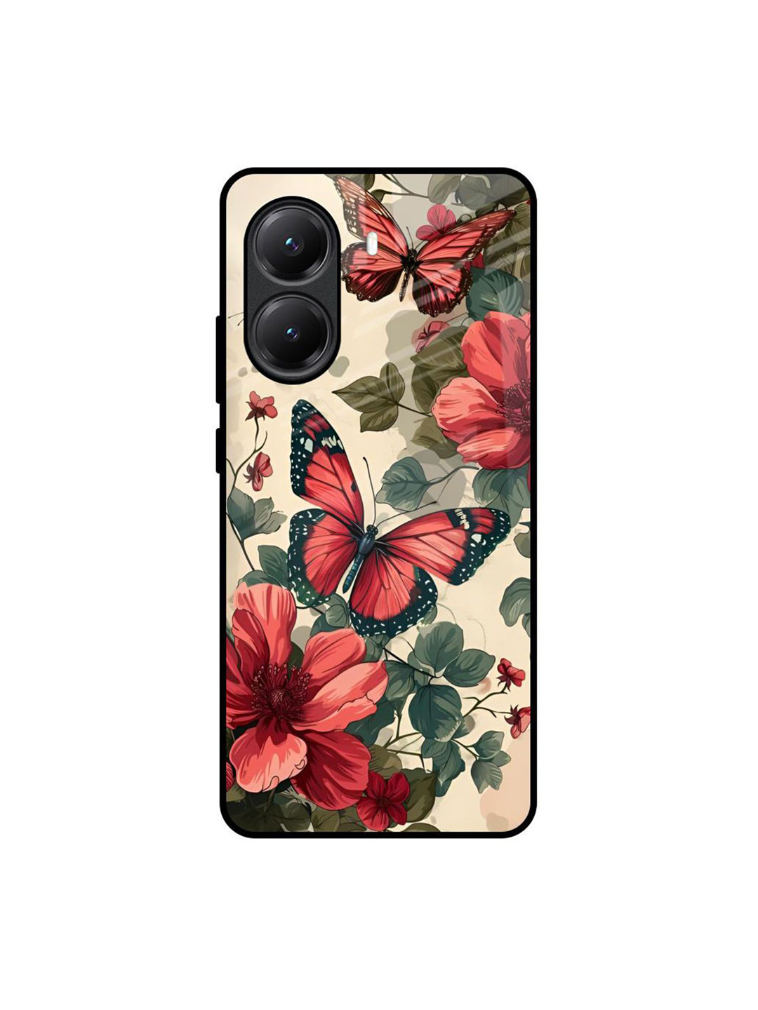 QRIOH Floral Printed Poco X7 Pro 5G Mobile Back Case Cover