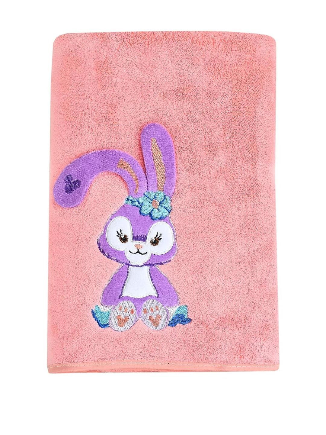 Cotton Bolls Textiles Peach Bunny Bliss Microfiber Bath Towel