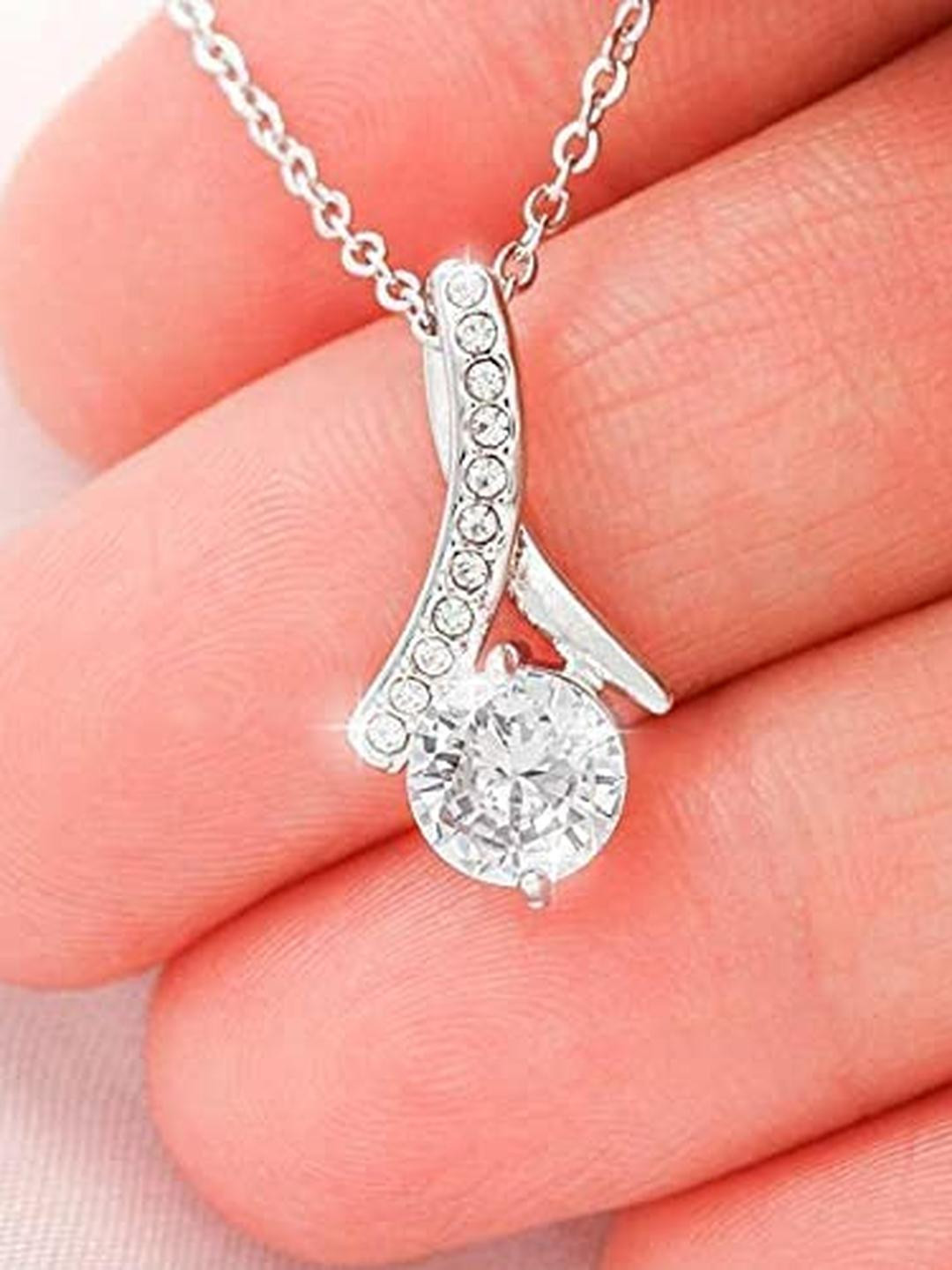 Silver Gift Girlfriend Necklace, Inspirational Gift Necklace Gift For Her Necklace -Necklace With G