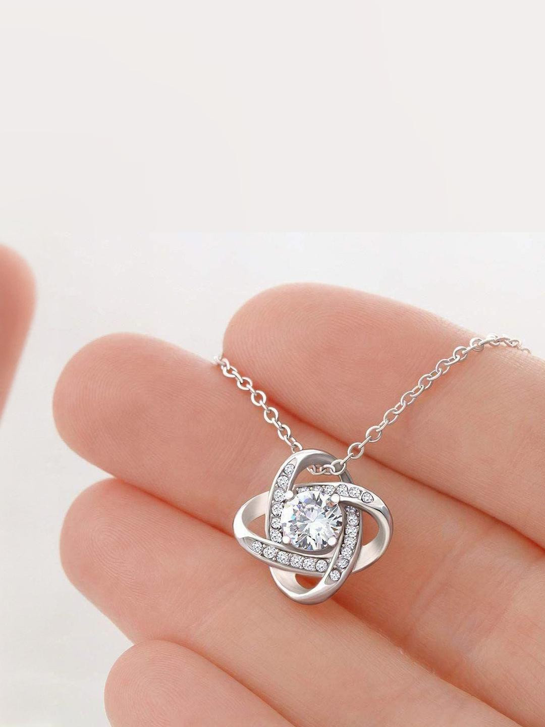 Silver Gift Wife Necklace To My Wife Necklace Gifts Love Knots Necklace With Gift Box For Birthday
