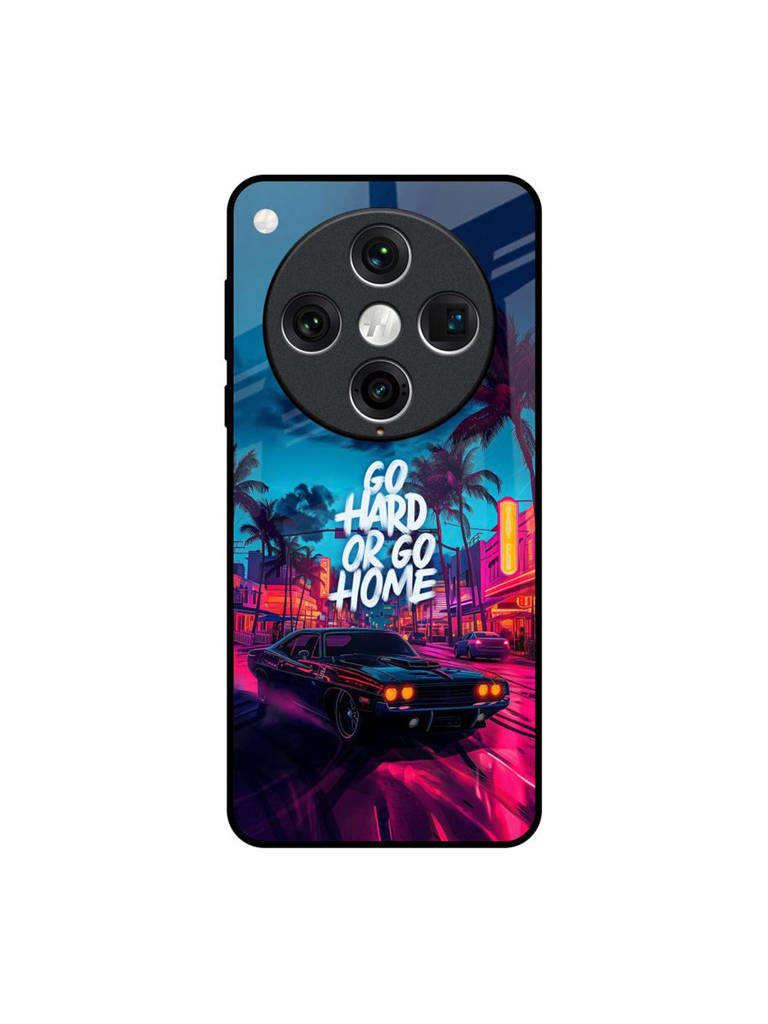 QRIOH Hustle Hard Printed Oppo Find X8 Pro Glass Back Case Mobile Accessories