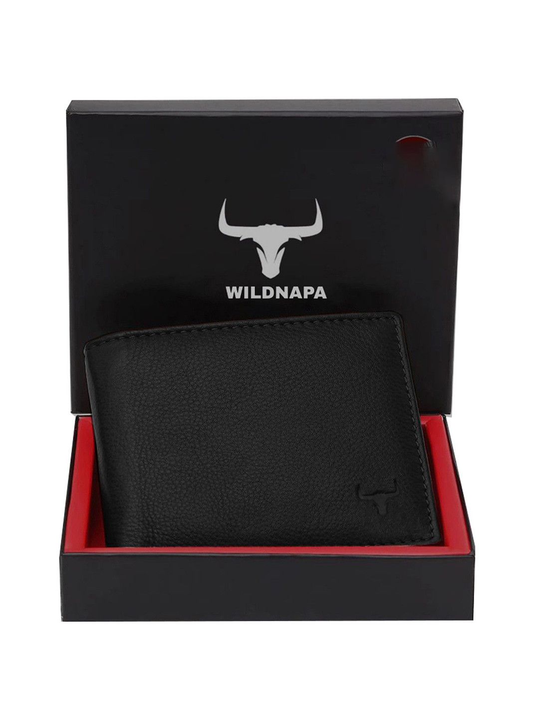 WILDNAPA Men Textured Leather Two Fold Wallet
