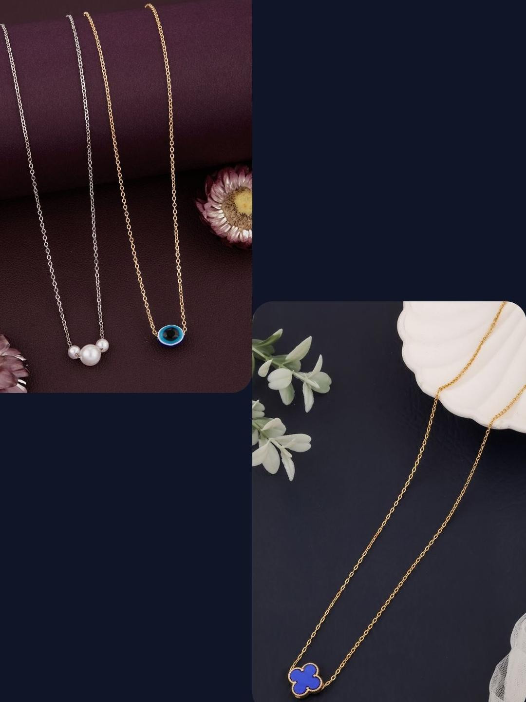 DressBerry Women Navy Blue Necklace and Chains