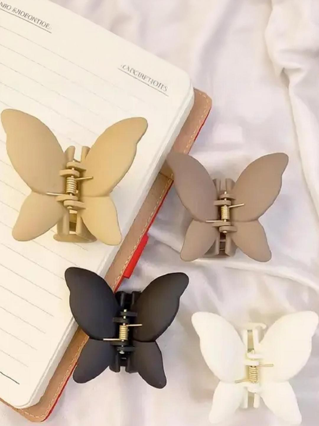 alamodey Women Set of 4 Matte Butterfly Casual Claw Clip