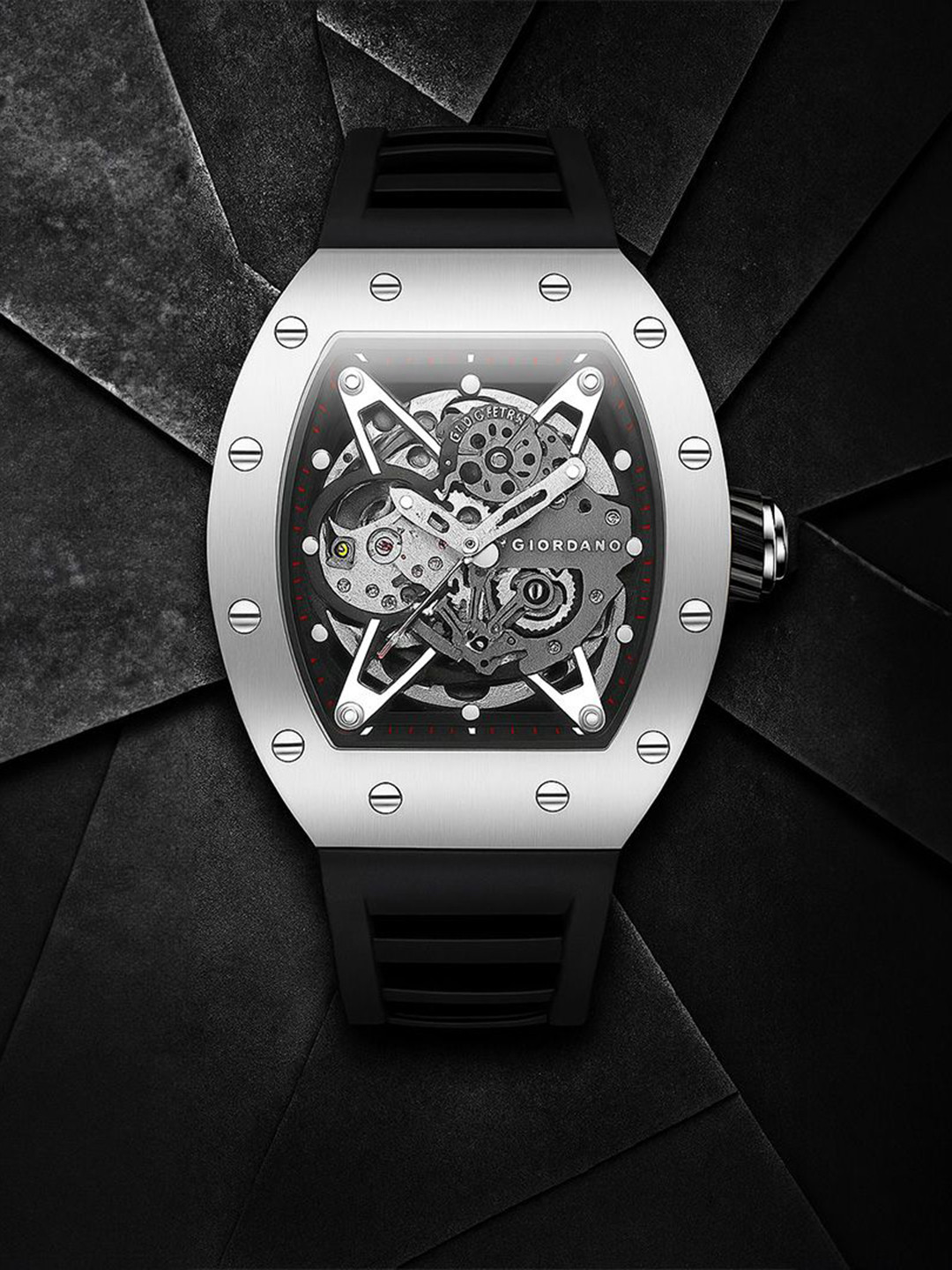 GIORDANO Men Bracelet Style Straps Analogue Automatic Motion Powered Watch GZ-50145-02