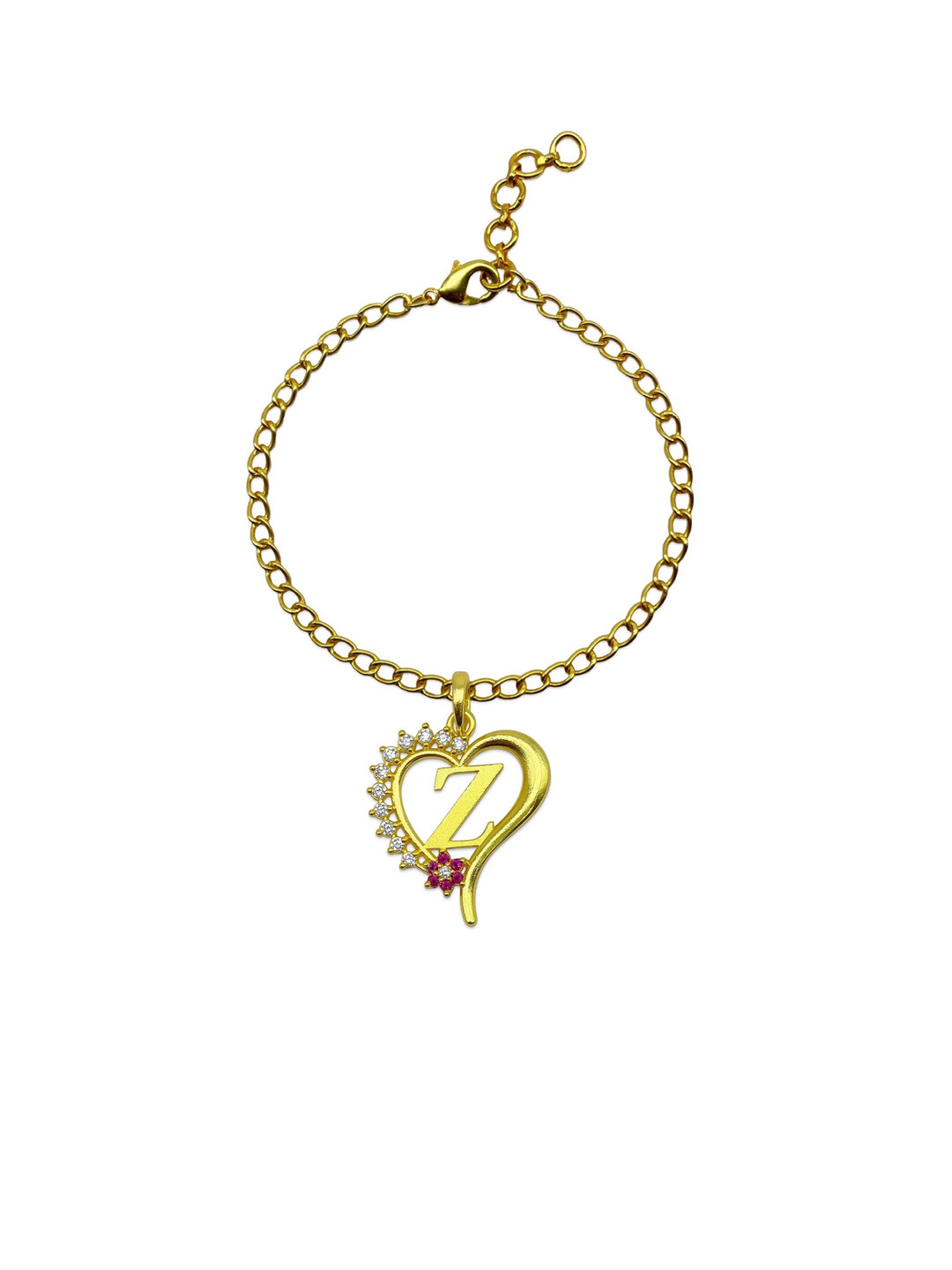 Digital Dress Room Z Letter Heart Artificial Stones Studded Wraparound Bracelet Rakhi