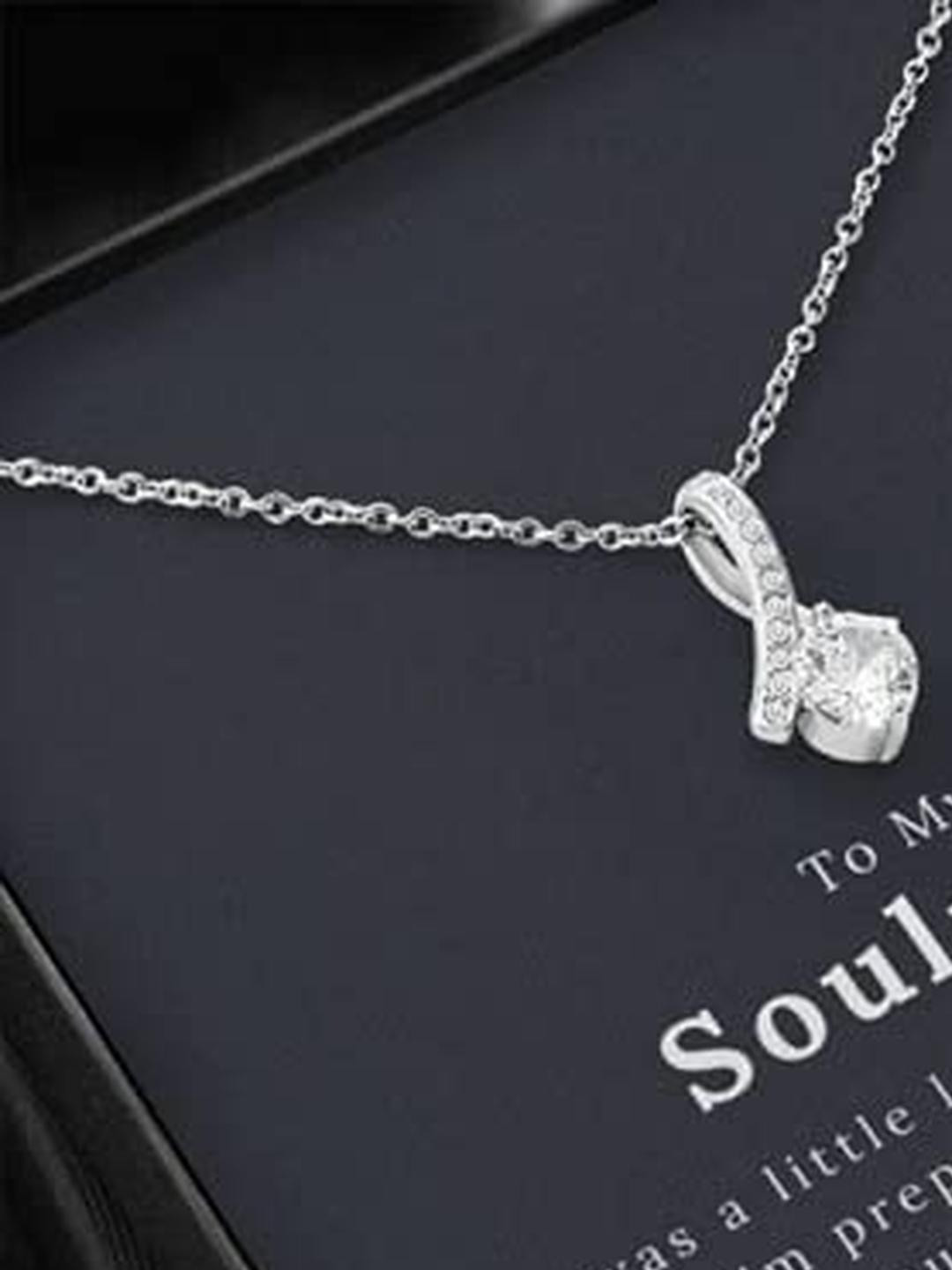 Silver Gift Girlfriend Necklace, To My Better Half, You Are My Better Half, Romantic Love Gift, A G