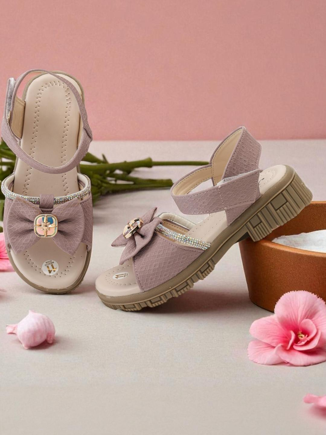 Freeplay Girls Glitter Casual Flats with Bow Detail