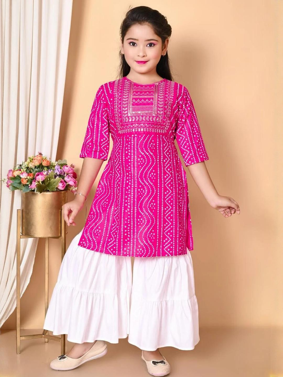 NFashion 2-3Years Pink Kids-Girls Kurta Sets