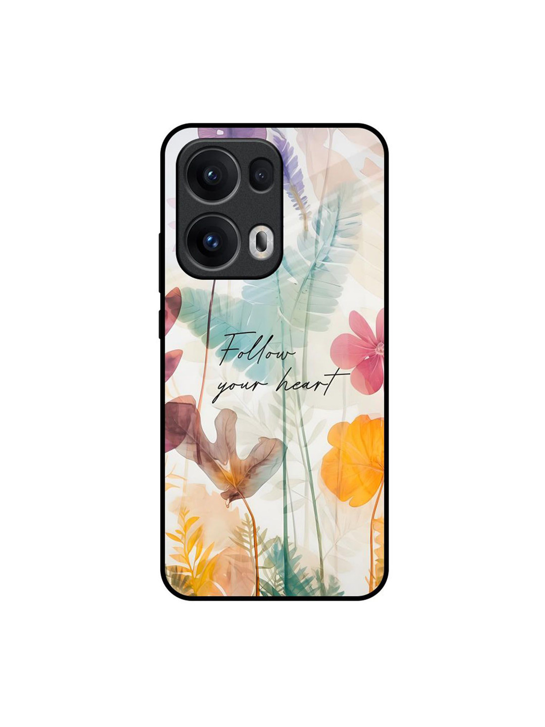 QRIOH Grace Garden Printed Oppo Reno13 Pro 5G Glass Back Case
