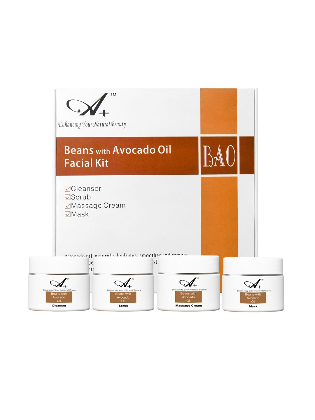 A+ Professional Range 4 Step Beans With Avocado Oil Facial Kit- 200 g