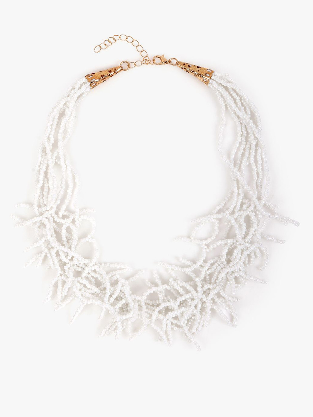 Kazo Wild Flame Statement Artificial Beads Beaded Necklace