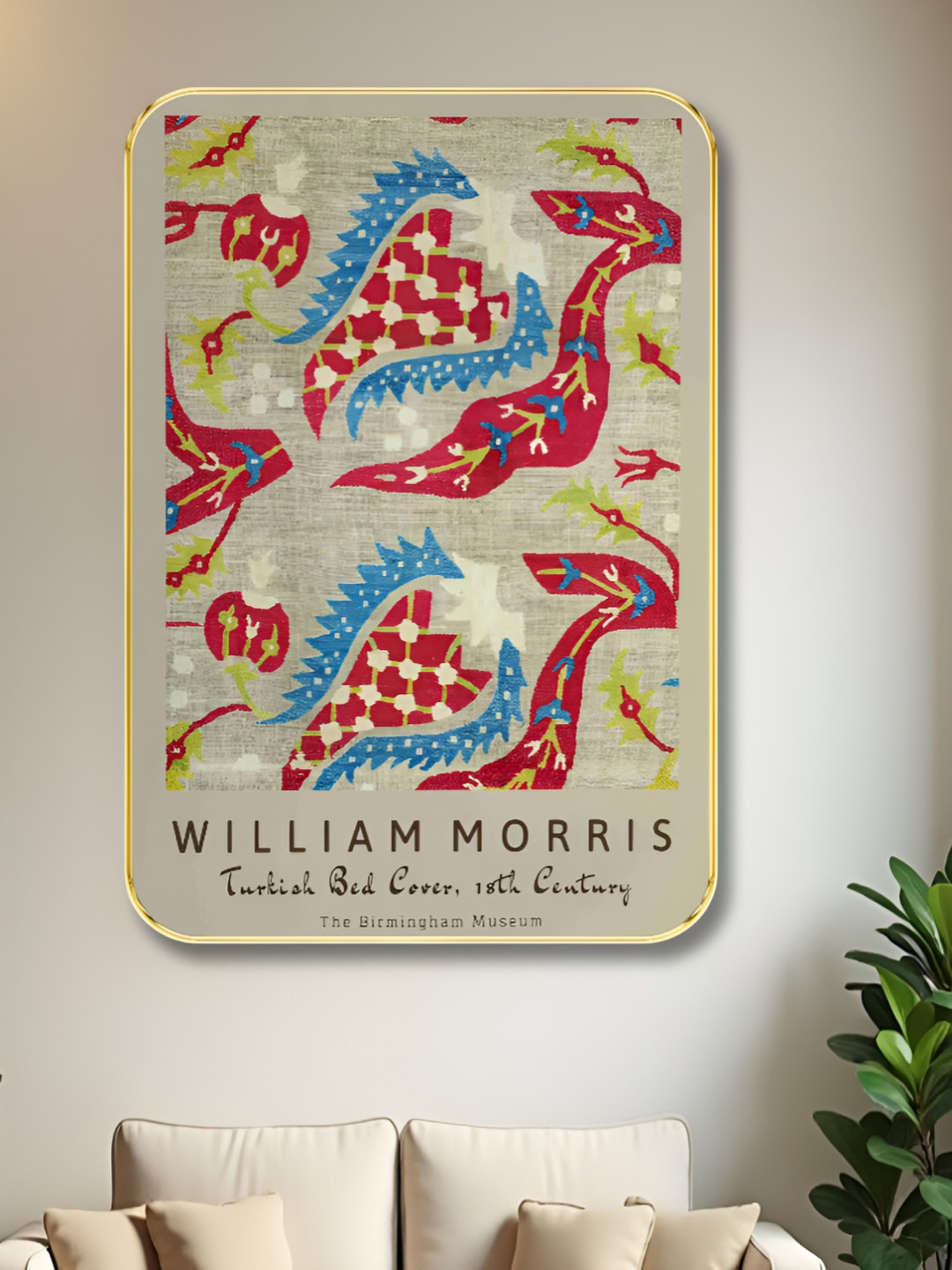 Livin'luxe Pink & Blue William Morris Printed Wall Art