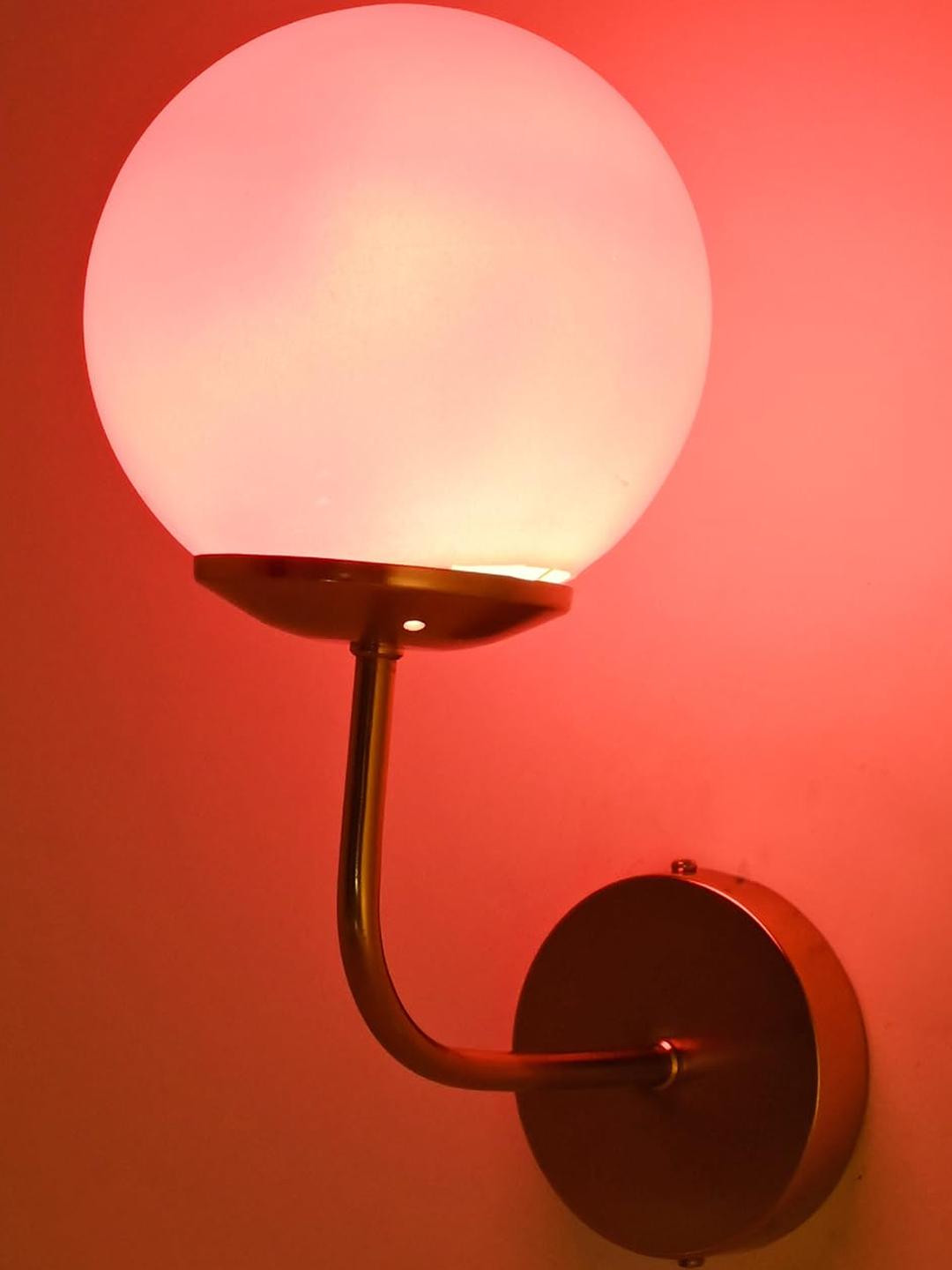 SOMIL Pink Printed Glass Cylinder Shaped Wall Lamp