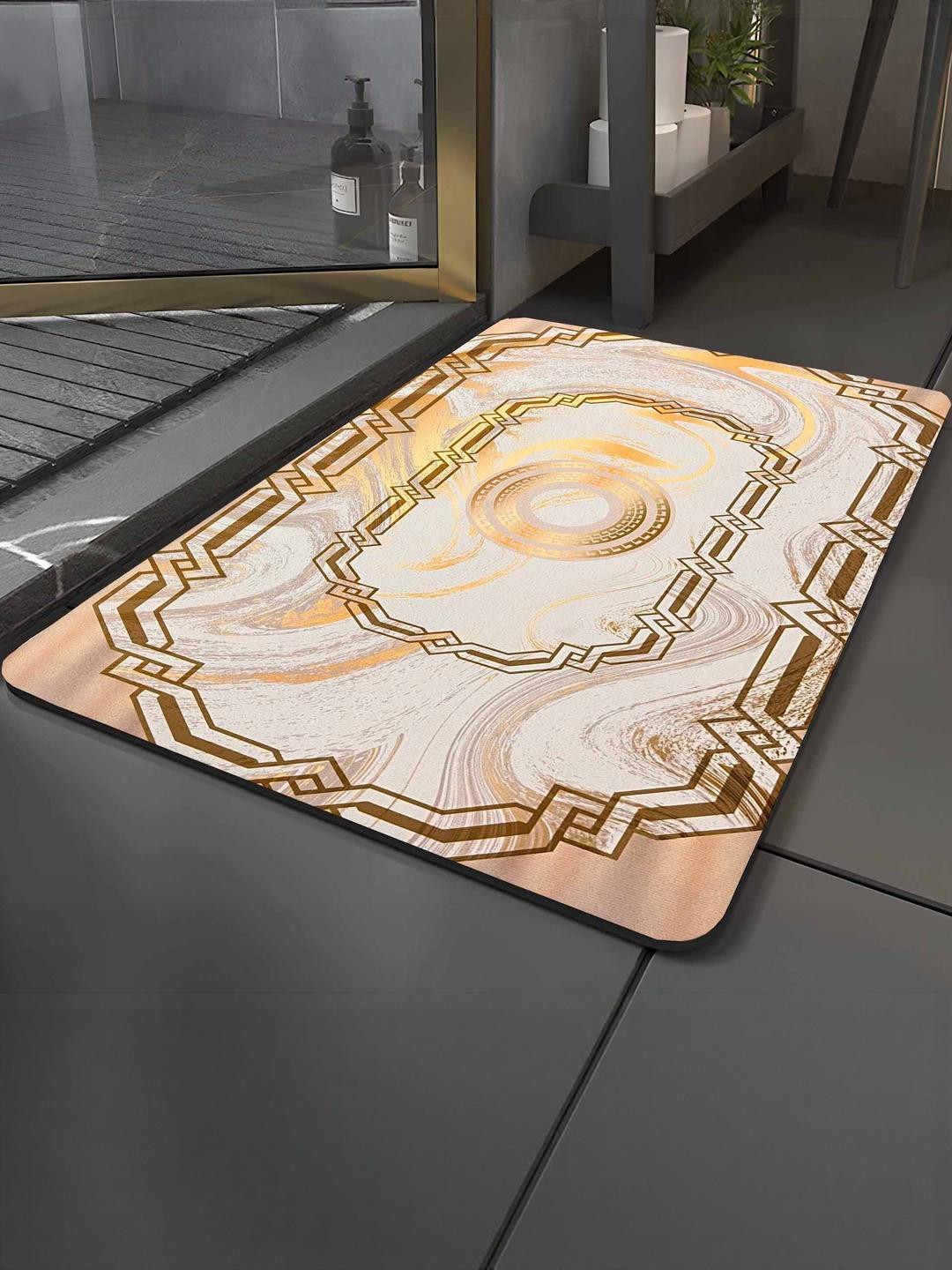 IVAZA Soft Peach Anti Slip 550 gsm Bath Rugs