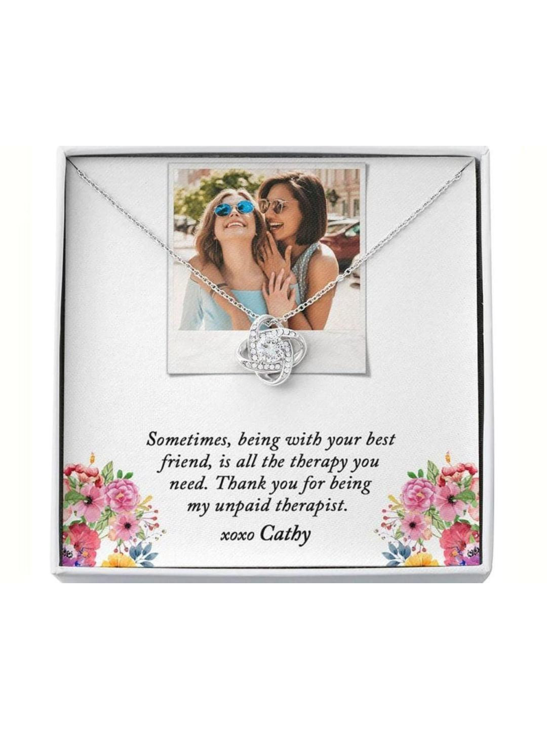 Silver Gift Friend Necklace, Personalized Necklace Best Friend Birthday Gift, Friendship Necklace F