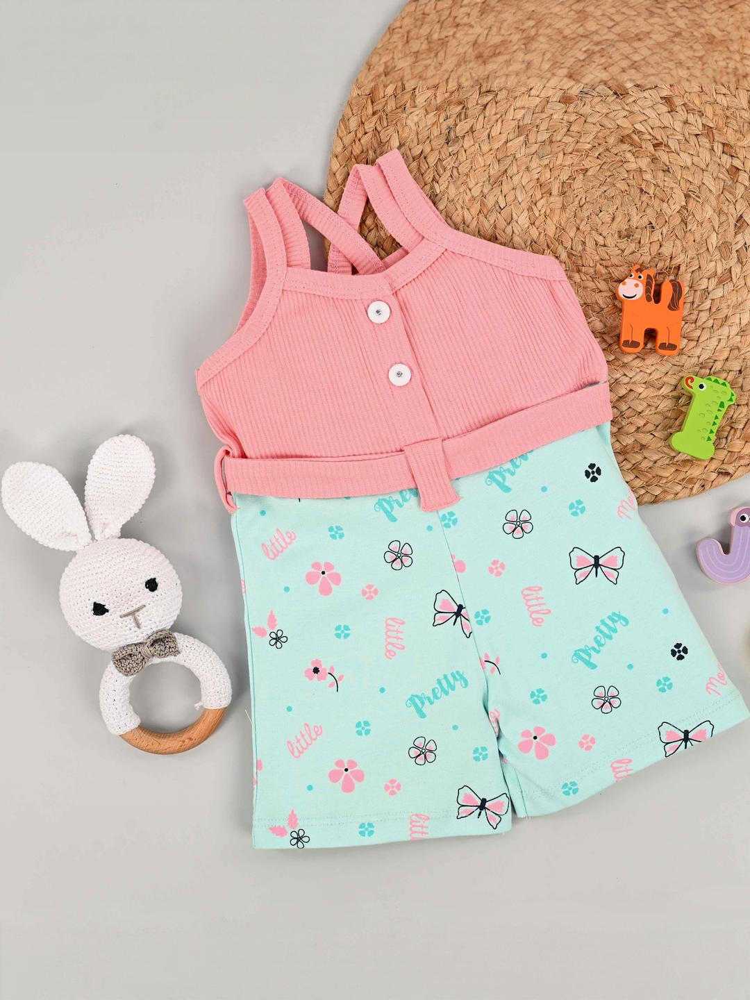 Hijo Kids Wear Girls Shoulder Straps Basic Jumpsuit