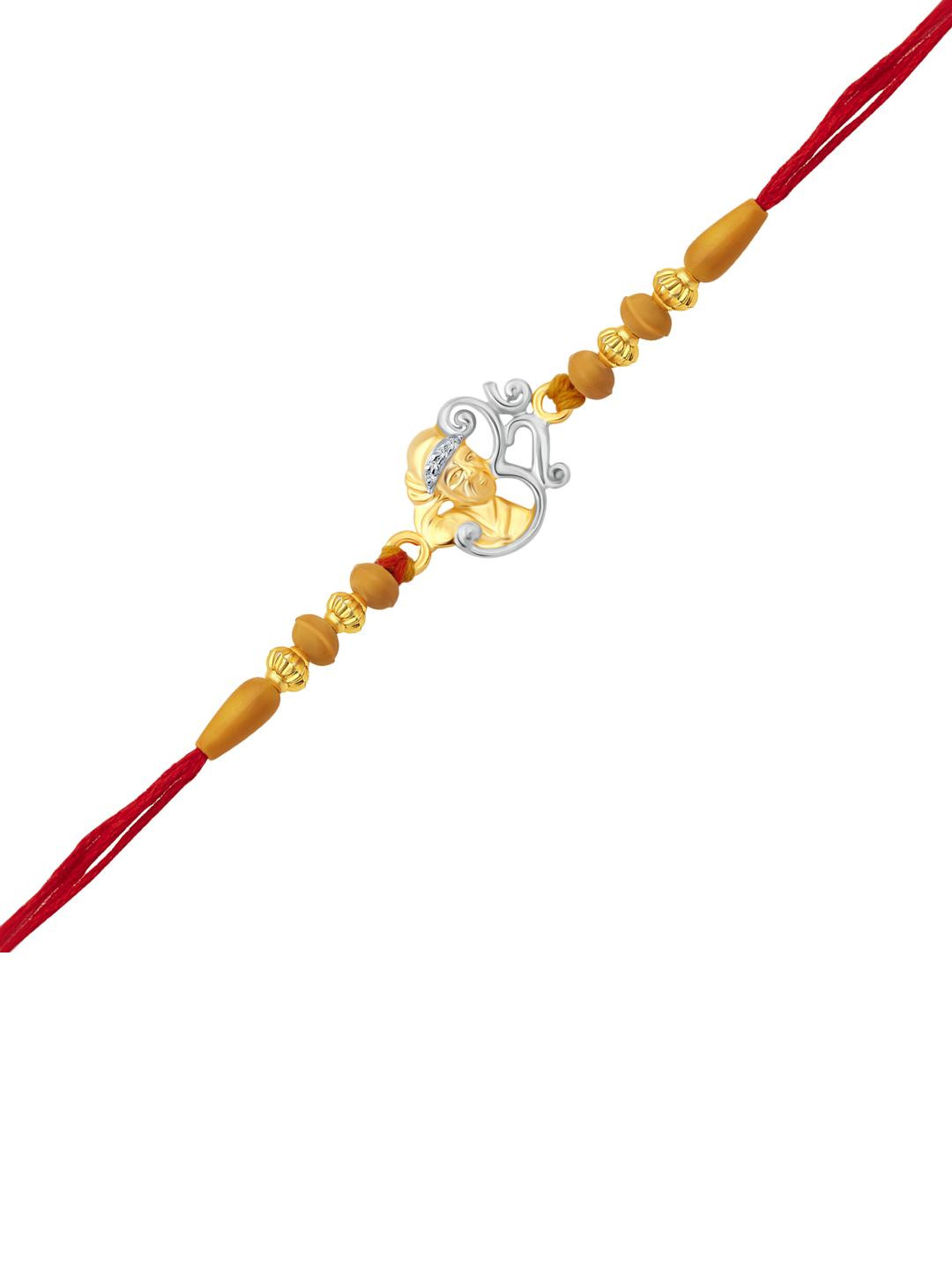 Vivastri's Premium Rudraksha Sai Om Rakhi For Brother & Lovely Sister-VIVA1048RKG