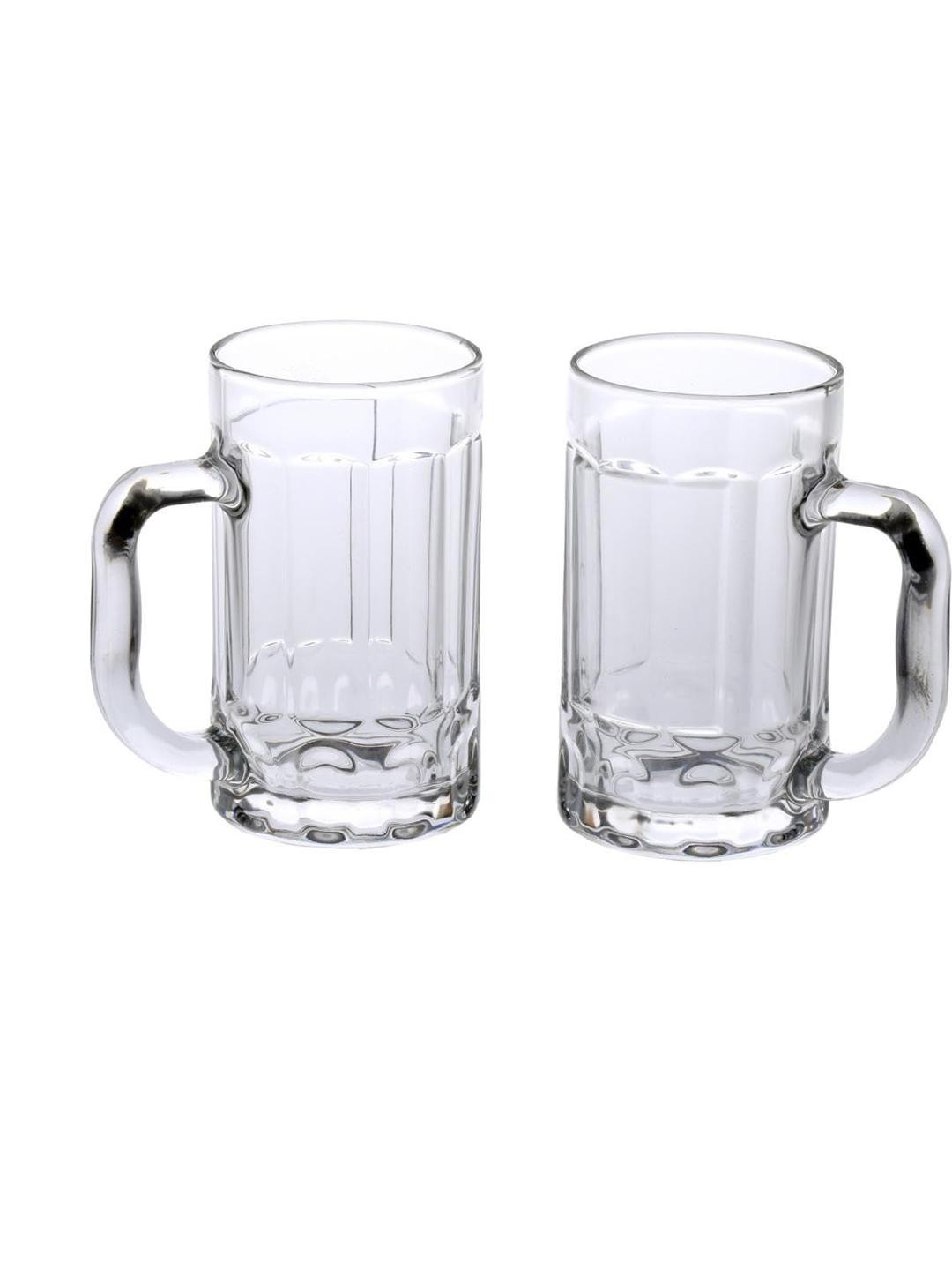 SOMIL Pack Of 2 Transparent Premium Food-Safe Glass Water Glass