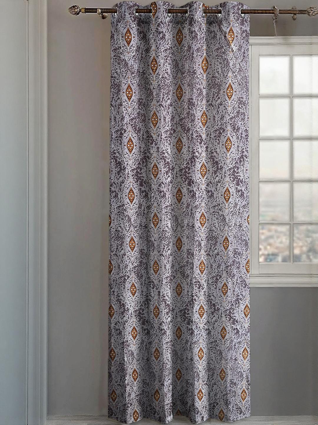 Lunar Days Unisex Set Of 1 Grey Ripple Fold Regular Window Curtain