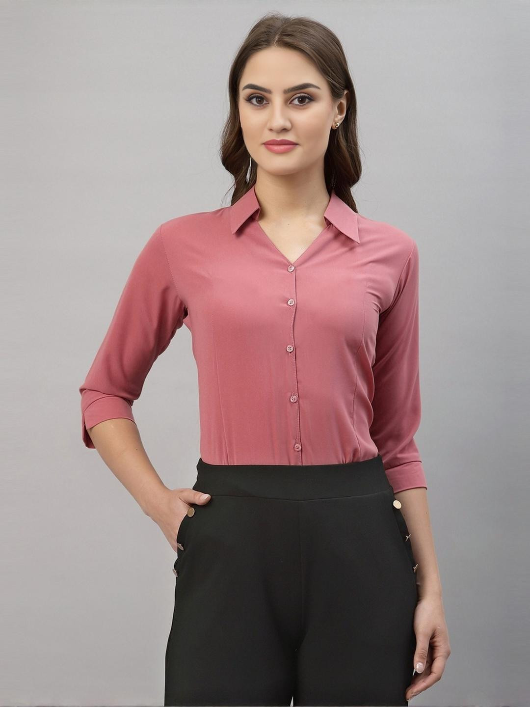Ethic Glance Women Peach Shirts