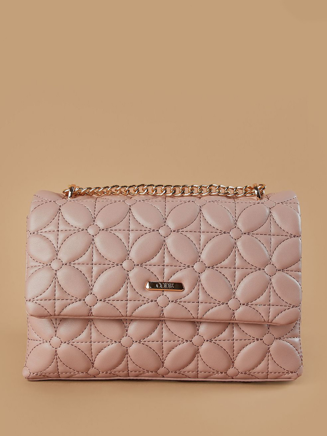 CODE by Lifestyle Textured Structured Sling Bag with Applique