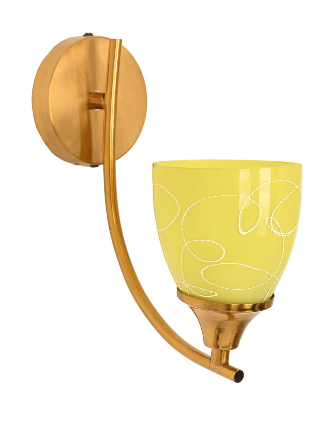 Somil Premium Designer Glass Wall/Night Lamp  Elegant  & Stylish Dcor Accent for Modern Interiors,  Color Yellow, White, Size:- 10 x 10 x 19.5 CM