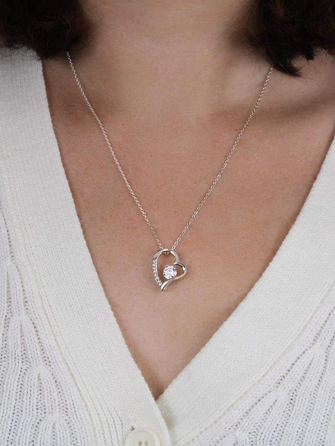 Sterling Silver Forever Heart | Necklace For Self Women & Girls | With Certificate of Authenticity