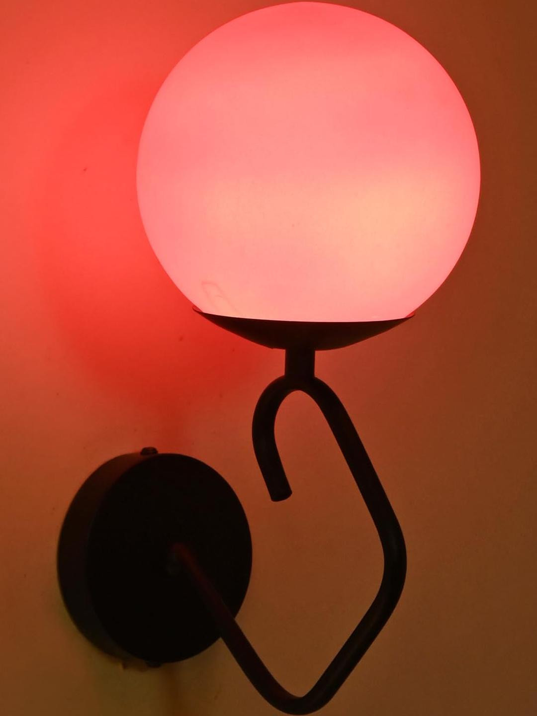 SOMIL Pink & Black Glass Spherical Shaped Wall Lamp