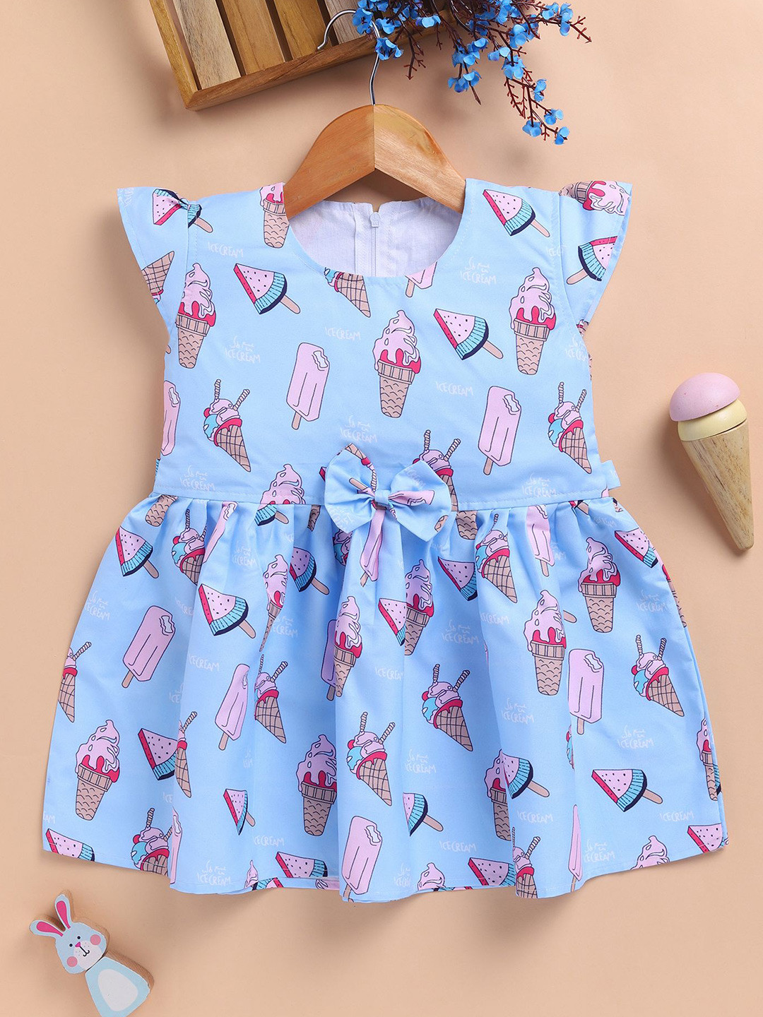 Toonyport Girls Printed Cotton Fit and Flare Dress
