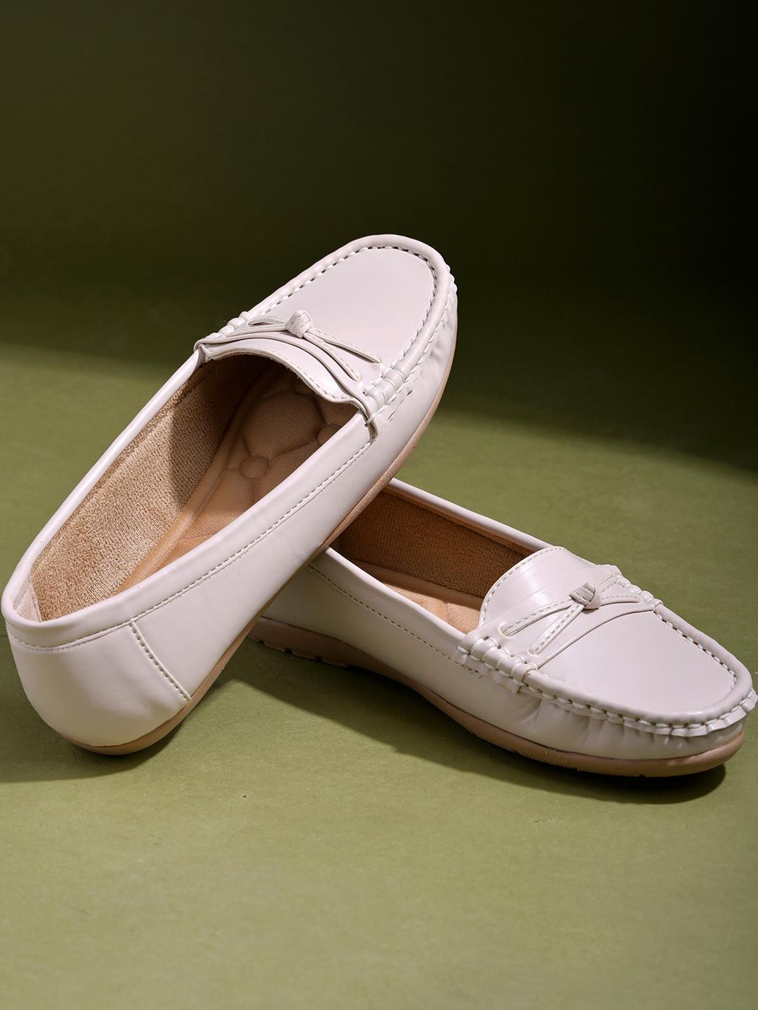 Stylestry Girls Solid Penny Loafers with Knot Detail