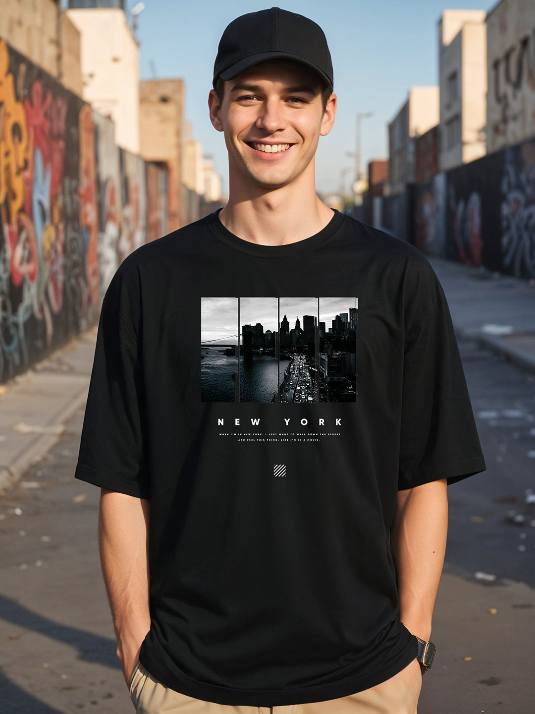 SMARTEES New York Graphic Oversized T-shirt