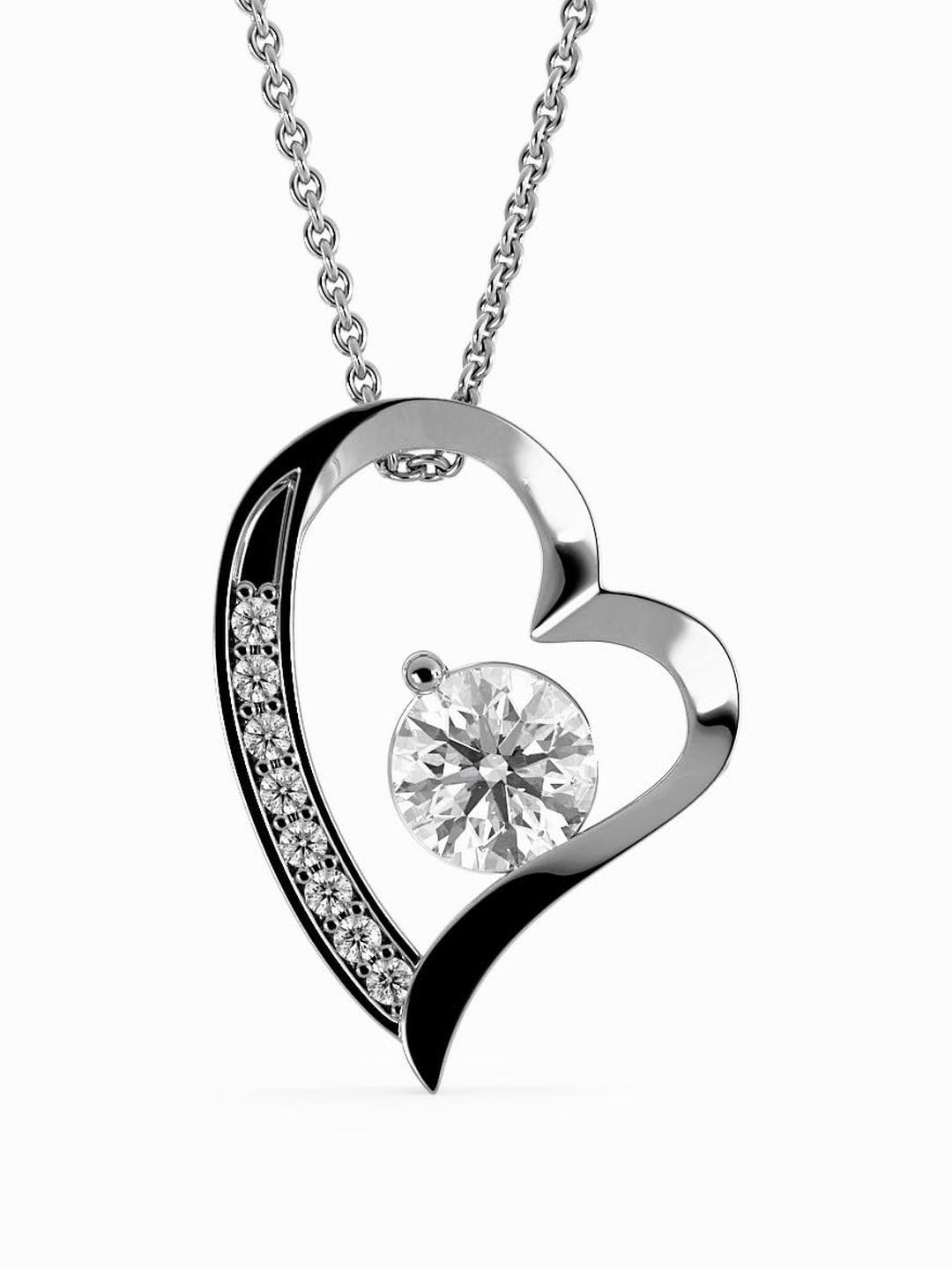 Sterling Silver Heart Pendant Necklace Gift For Girlfriend Valentines Day Deeply And Madly In Love