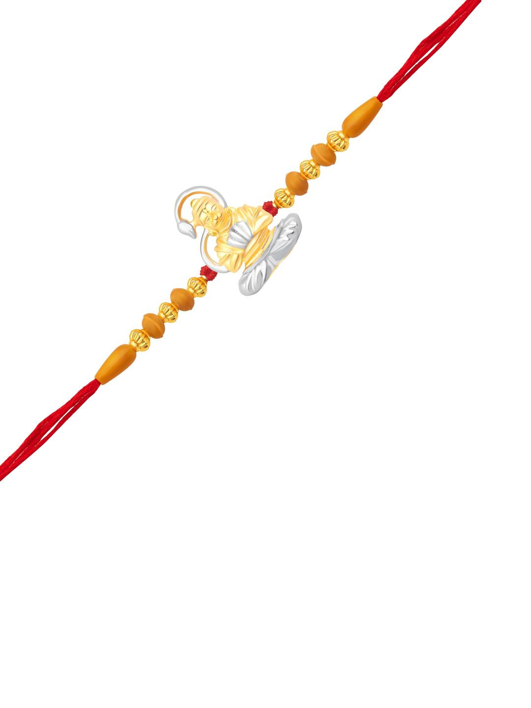 VIVASTRI Gold Plated Tapasvi Hanuman Multistrand Rakhi