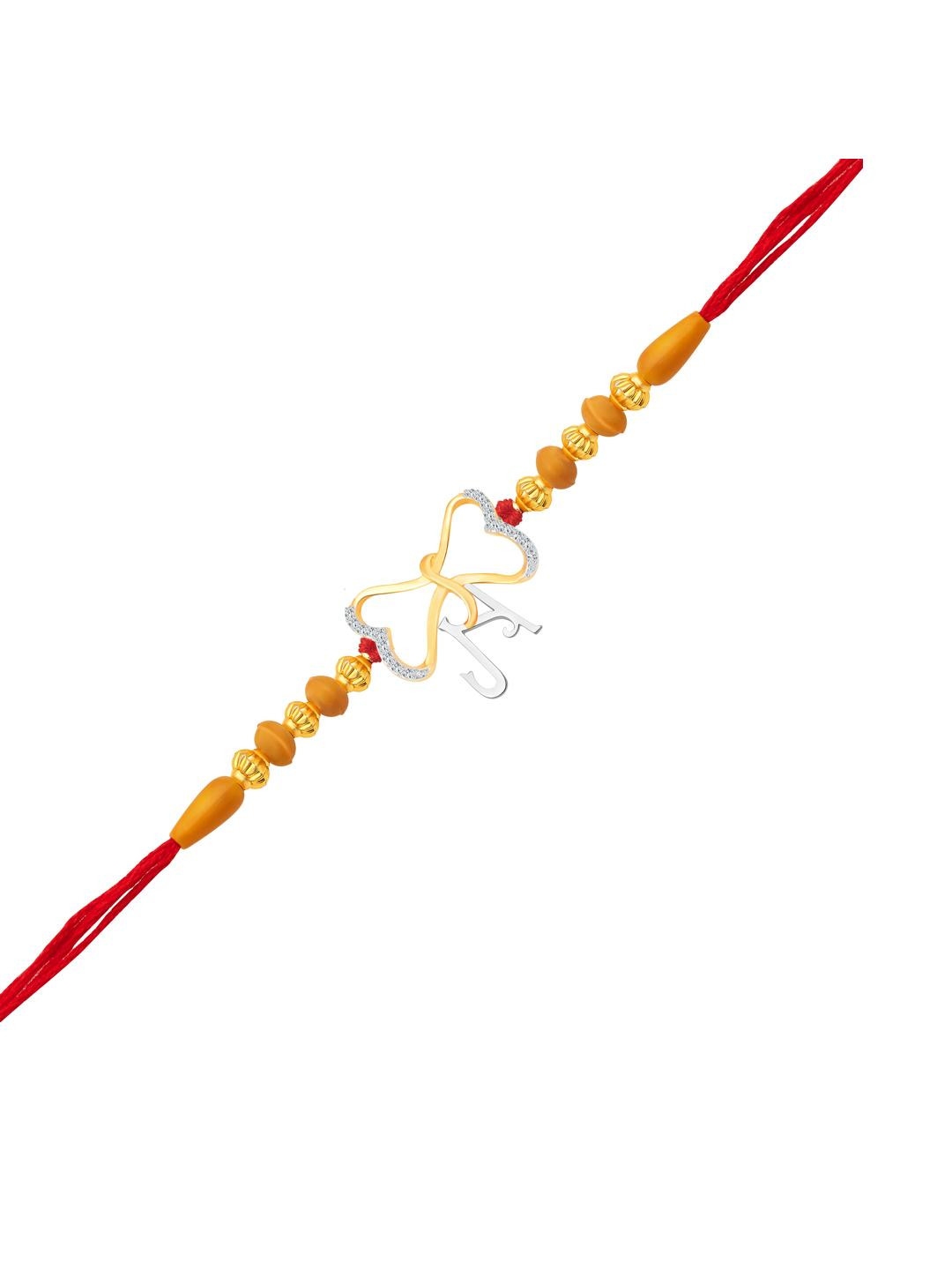 Vivastri's Premium 'N' Letter Rakhi For Brother & Lovely Sister-VIVA1077RKG