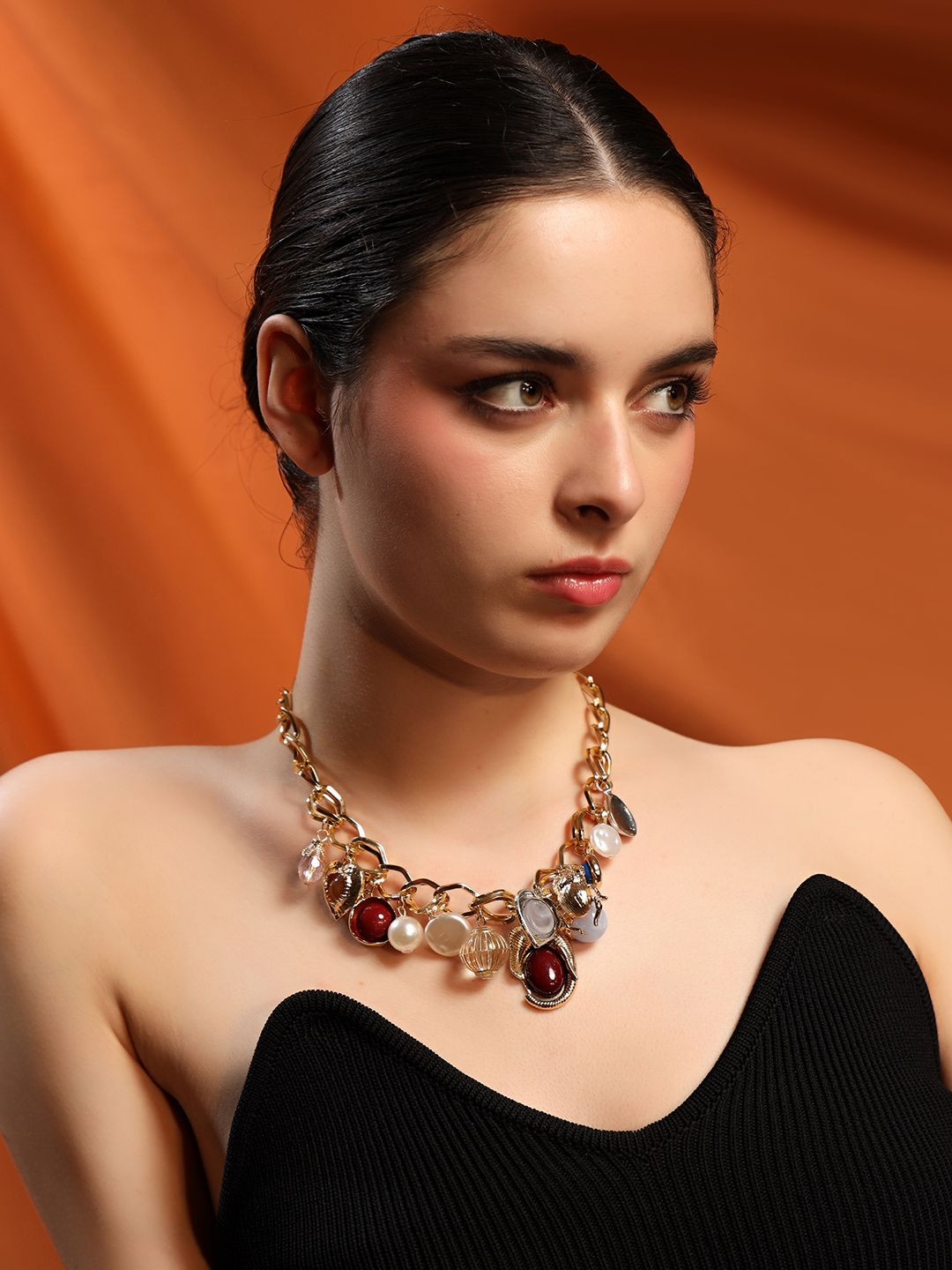 Kazo Stone Spell Charm Gold-Plated Necklace