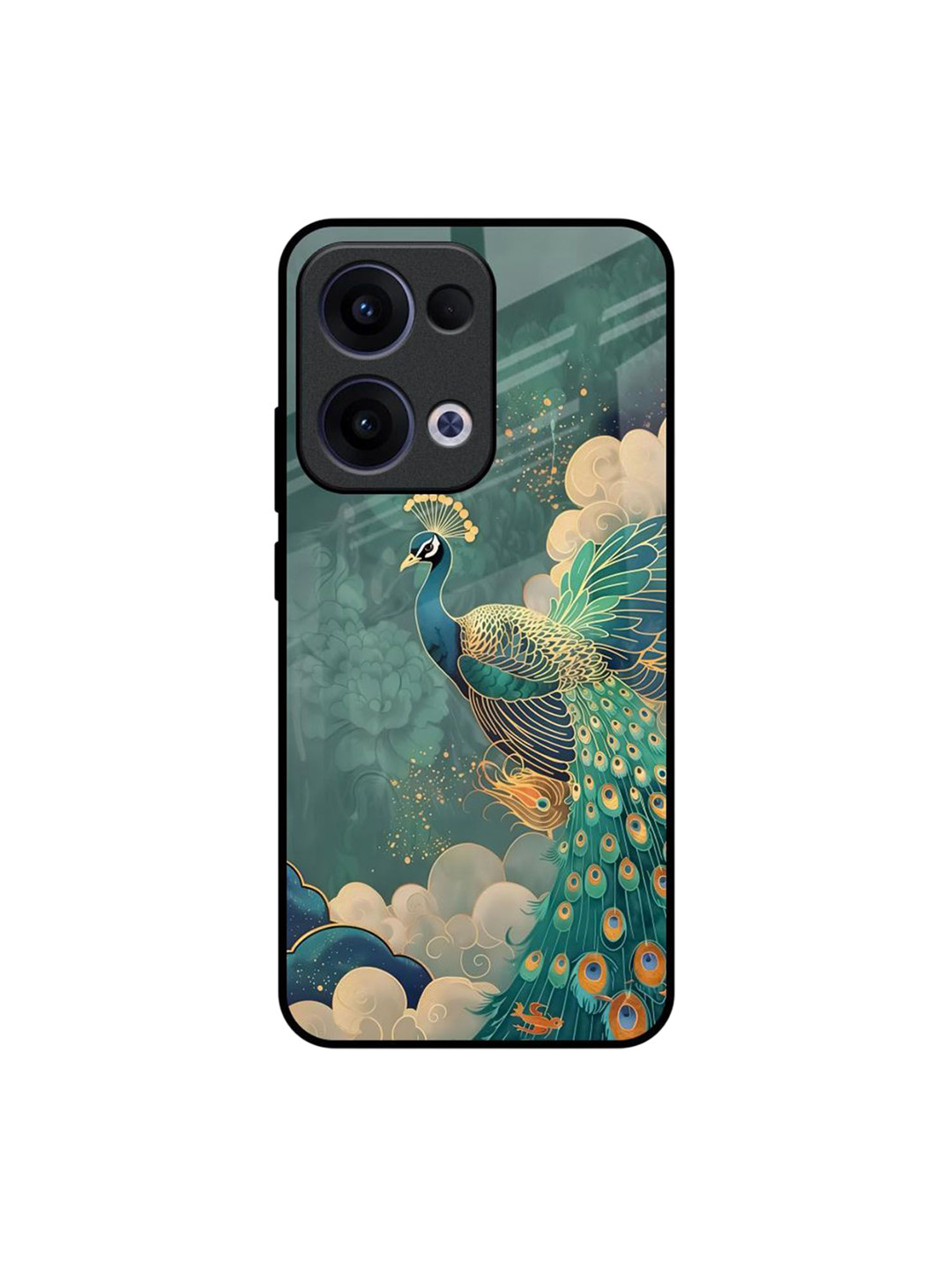 QRIOH Cloud Glider Printed Oppo Reno13 5G Glass Back Case Mobile Accessories