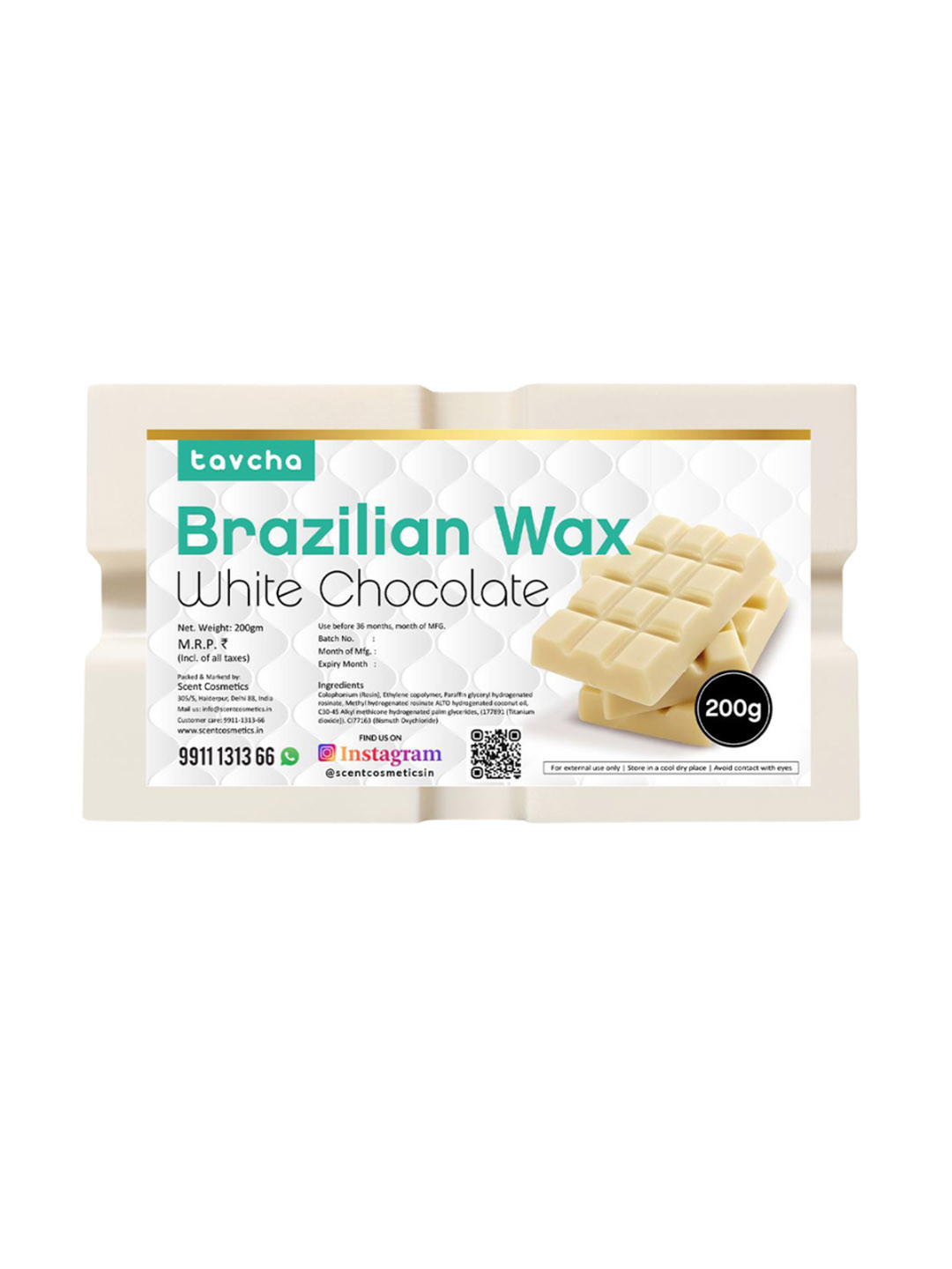 tavcha Brazilian White Chocolate Stripless Wax - 200 g