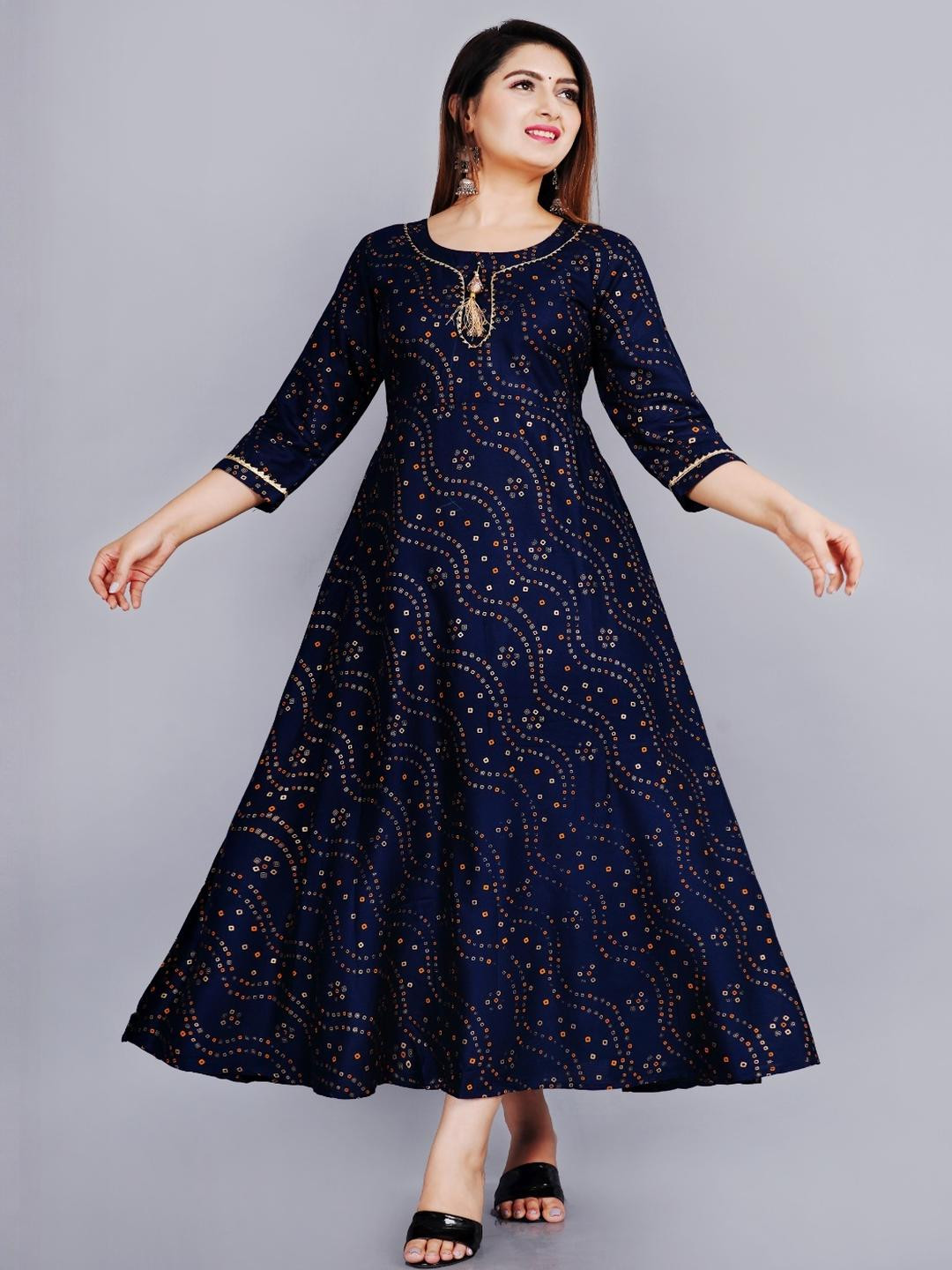 NUPITAL Women Viscose Rayon Printed Anarkali Kurta