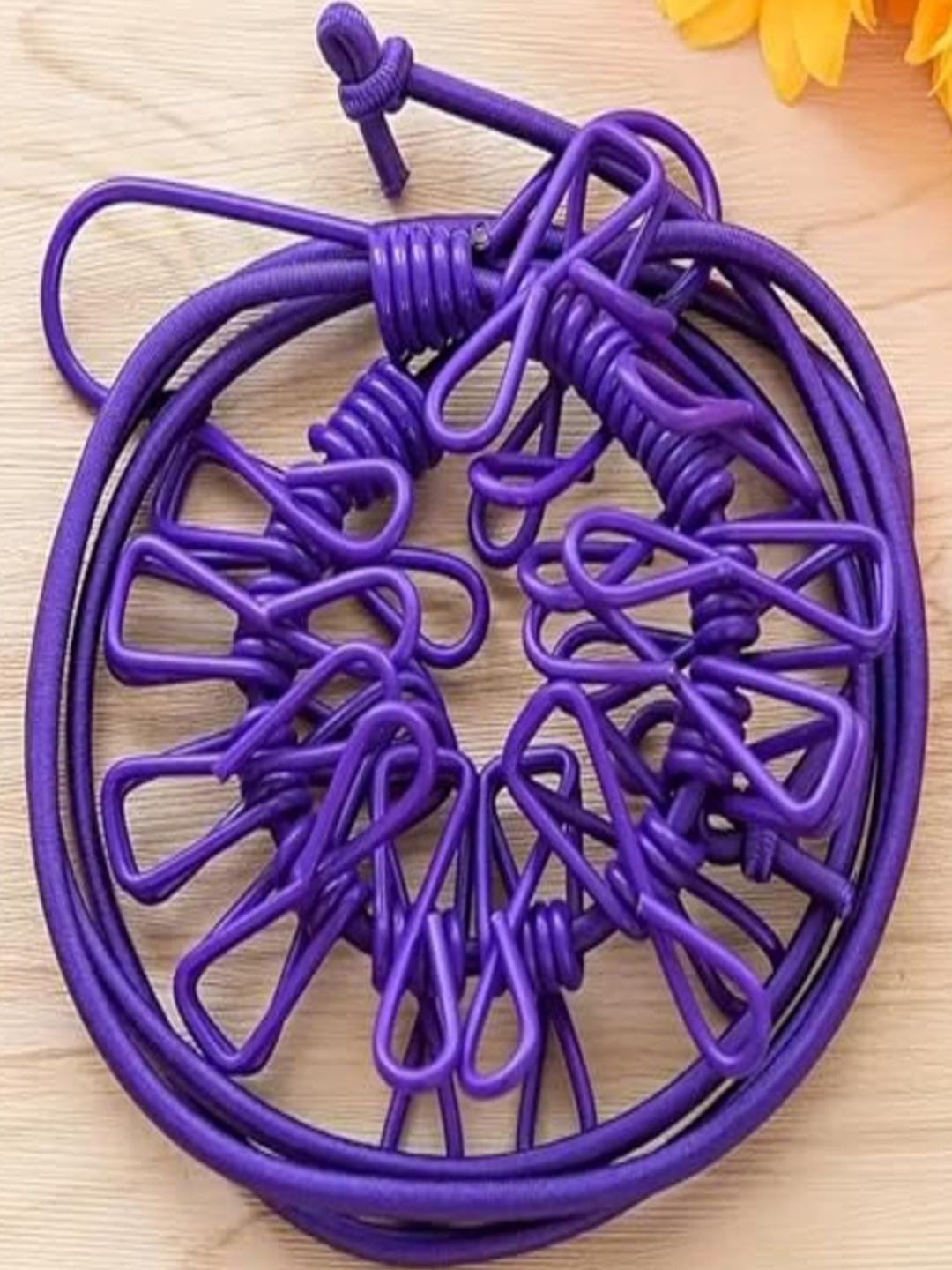 KHANJAN FASHION Purple Clothline With 12 Metal Clips