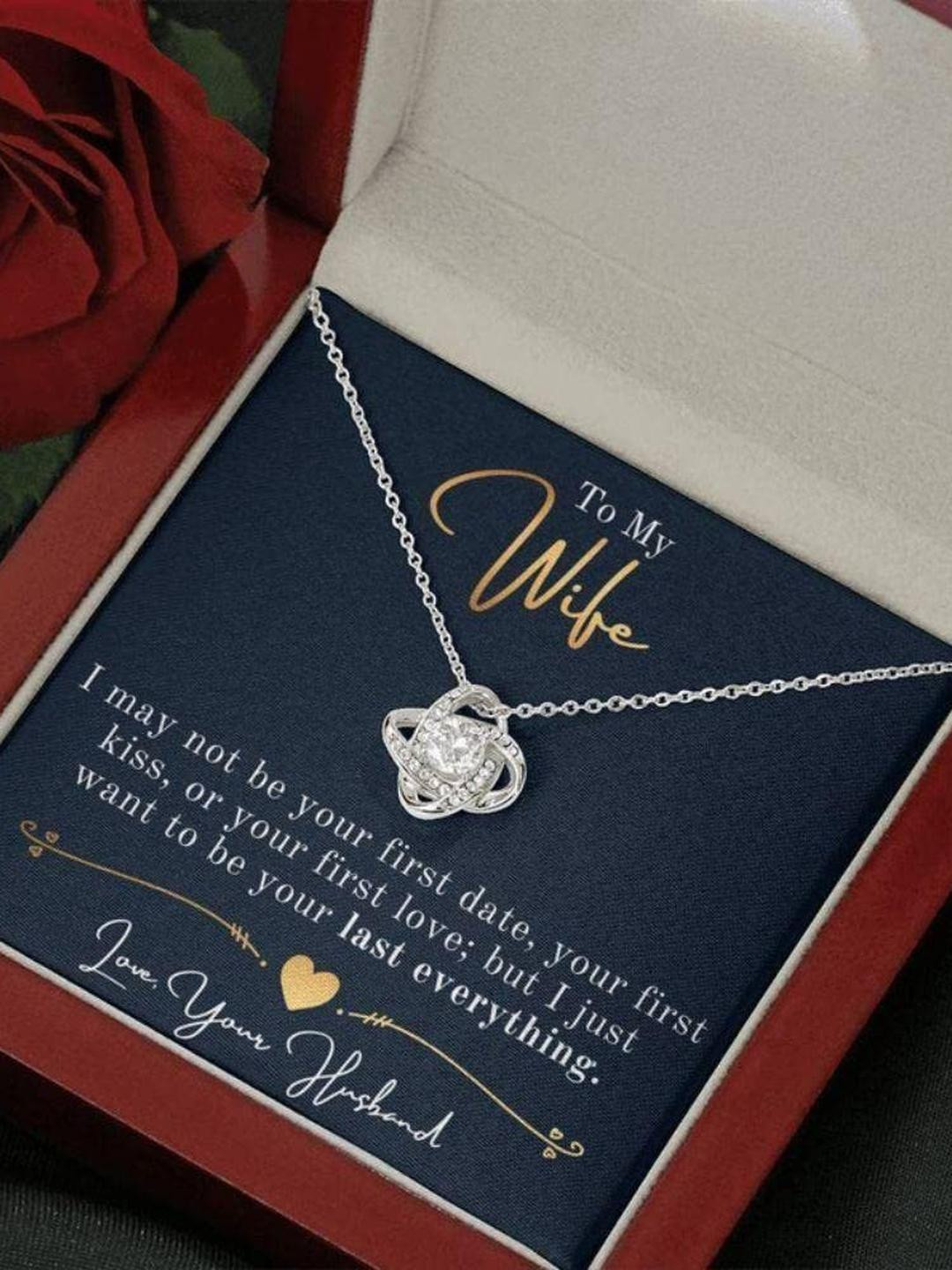 Silver Gift Wife Necklace, 1st Anniversary Necklace Gift For Wife, Gift For Her, Gift From Husband