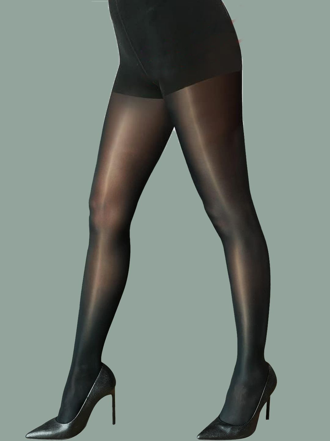 FIMBUL High-Rise Control Top Sheered Stockings