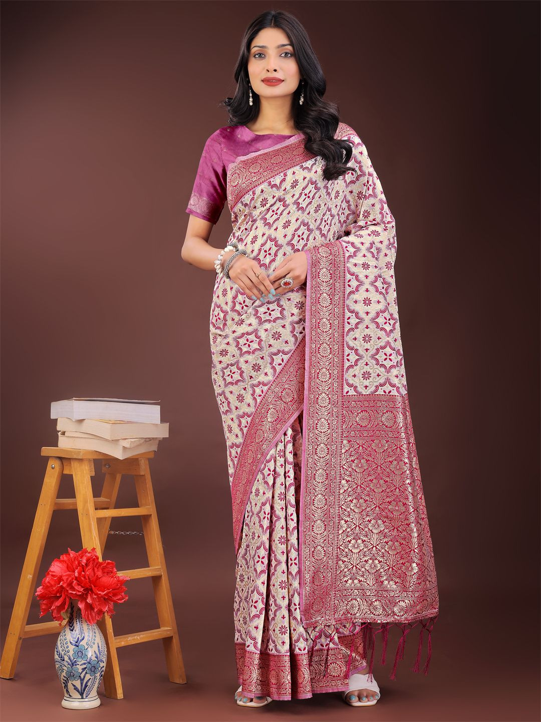 Astita Woven Design Saree with Rich Woven Zari Work Border
